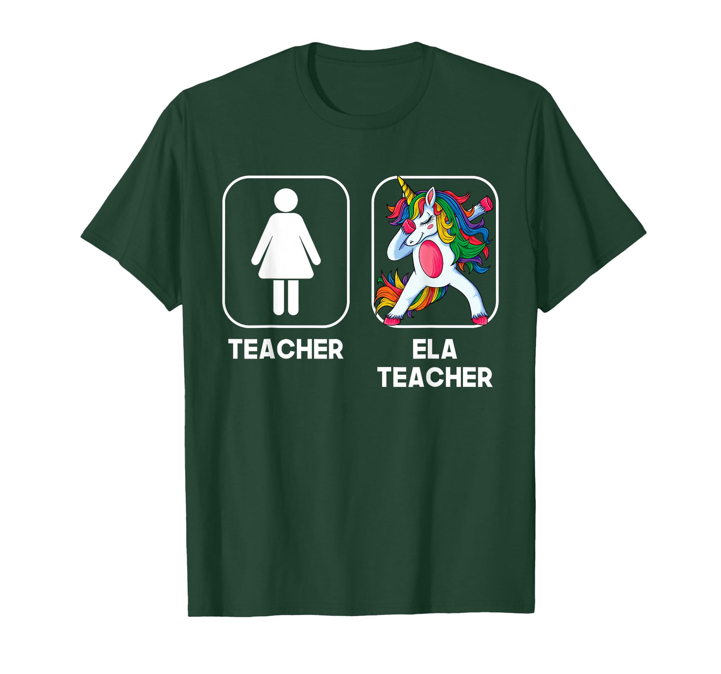 ELA Teacher Funny Gift Dabbing Unicorn Teacher Women T-Shirt