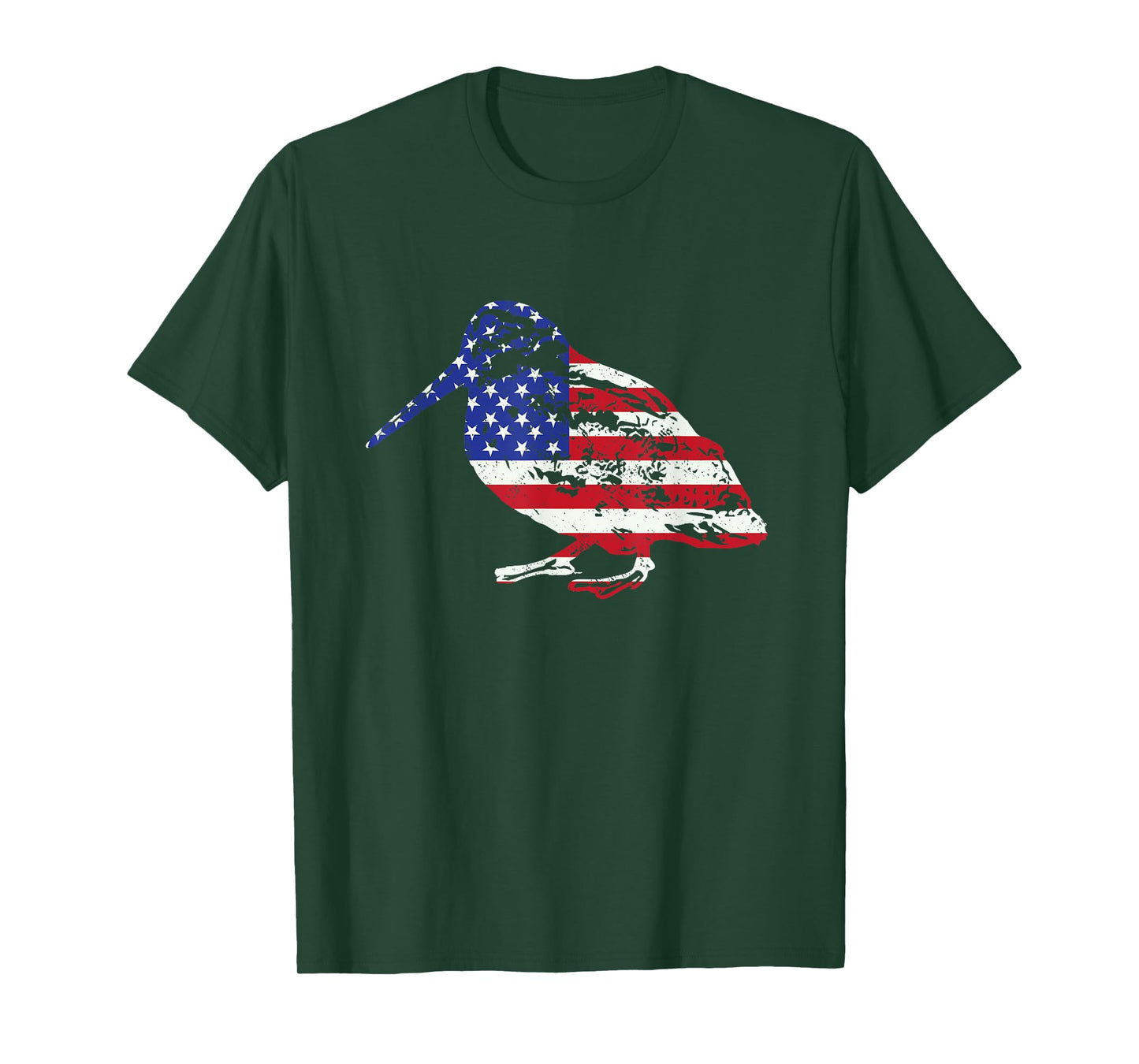 American Flag Woodcock Hunter Timberdoodle Bogsucker Gifts T-Shirt
