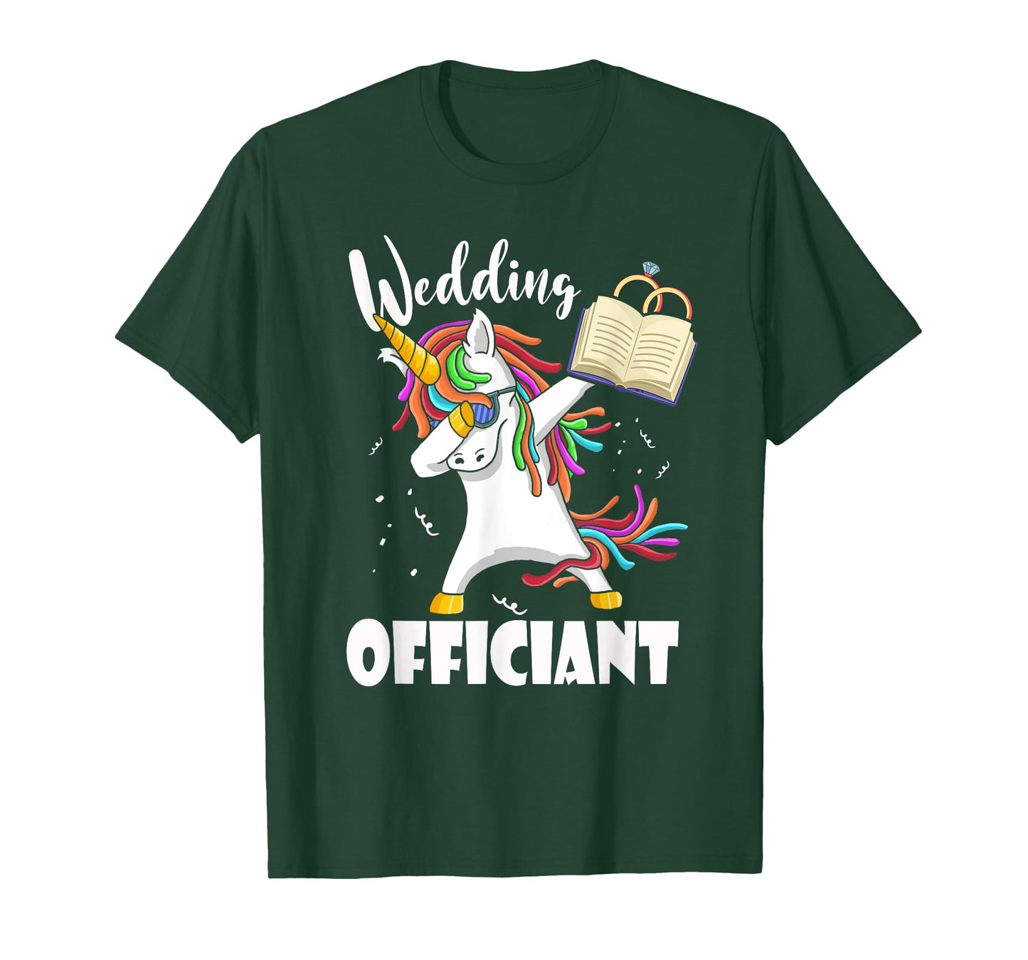 Funny Wedding Officiant Cute Dabbing Unicorn Pastor Wedding T-Shirt