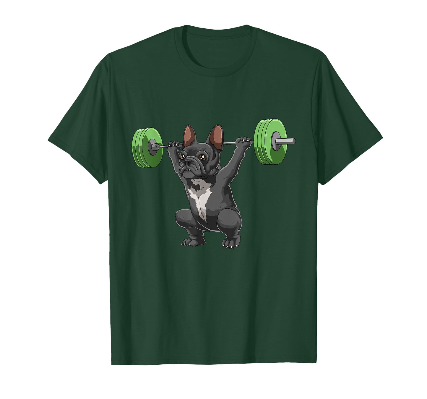 Funny French Bulldog Weightlifting and Bodybuilding T-Shirt for Men Women Girls Kids