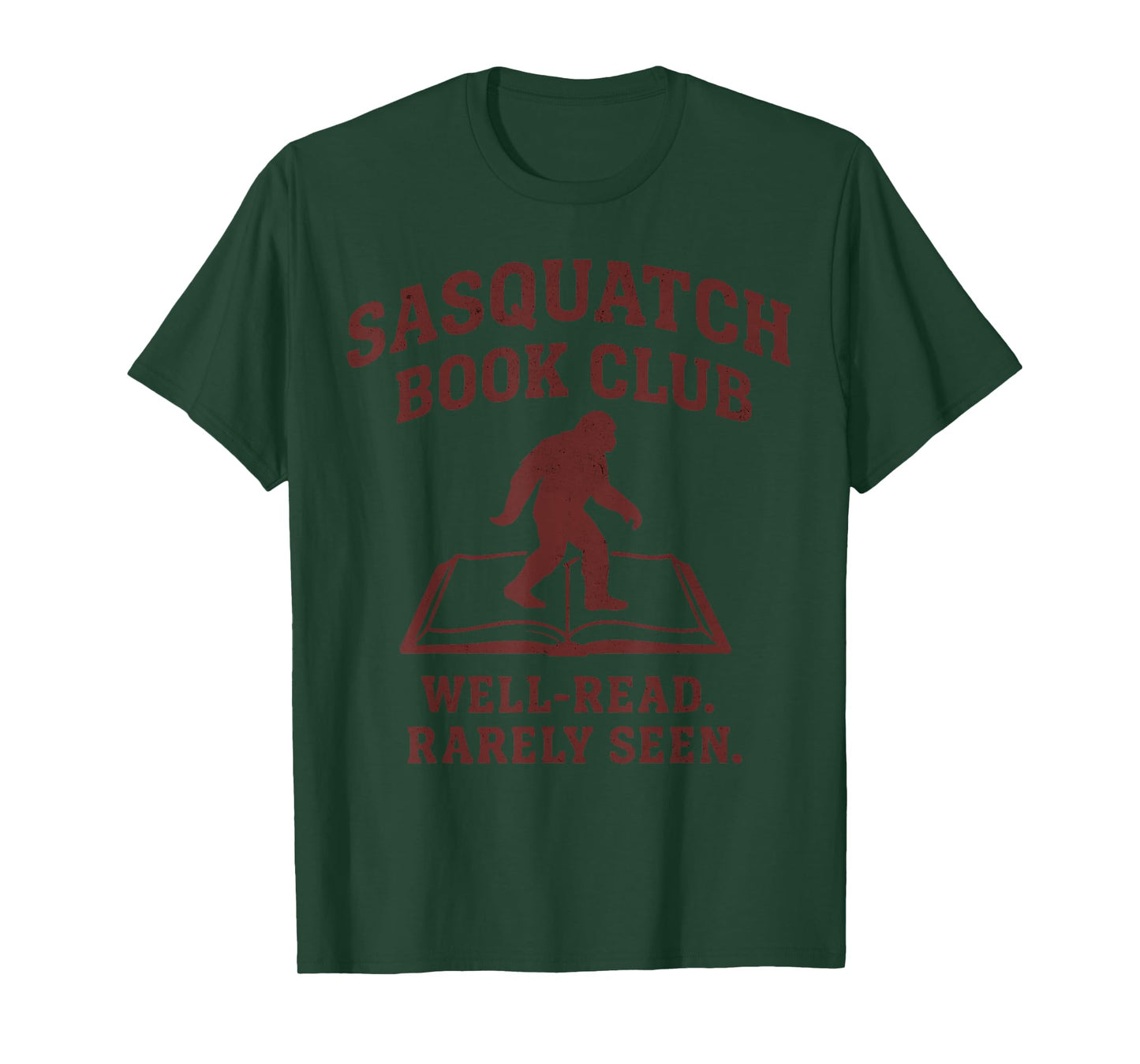 Sasquatch Book Club Funny Bigfoot Reading Cryptid Vintage T-Shirt