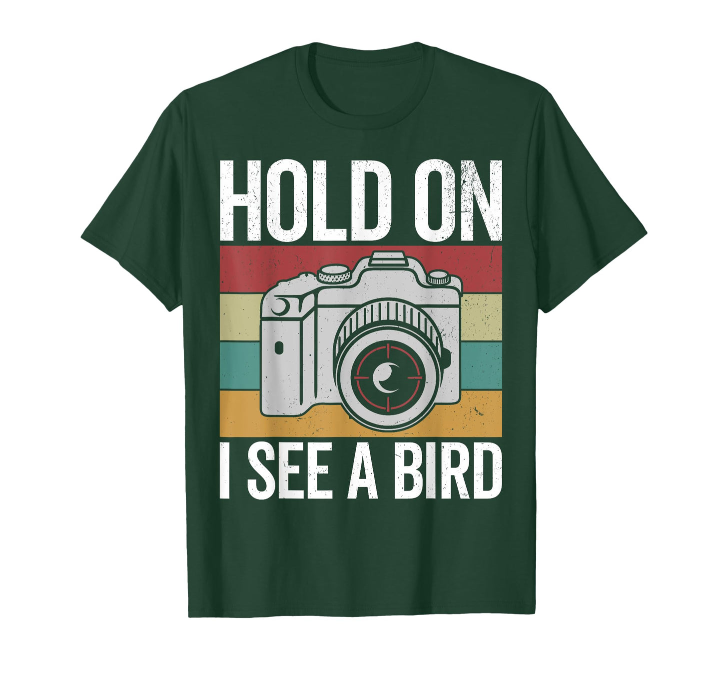 Hold on I see a bird, retro bird photograhper vintage camera T-Shirt