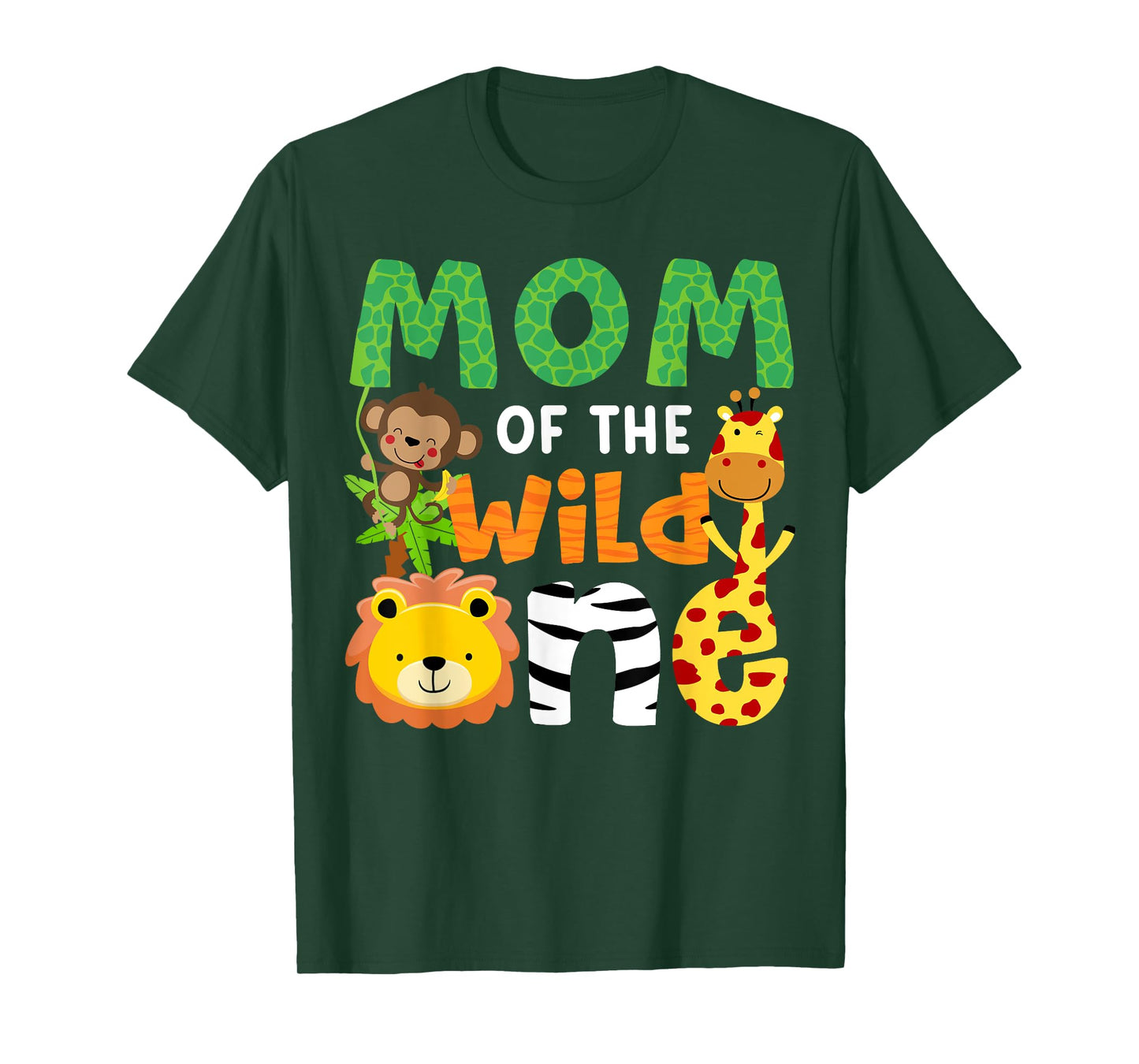 Mom of the Wild One Zoo Theme Birthday Safari Jungle Animals T-Shirt