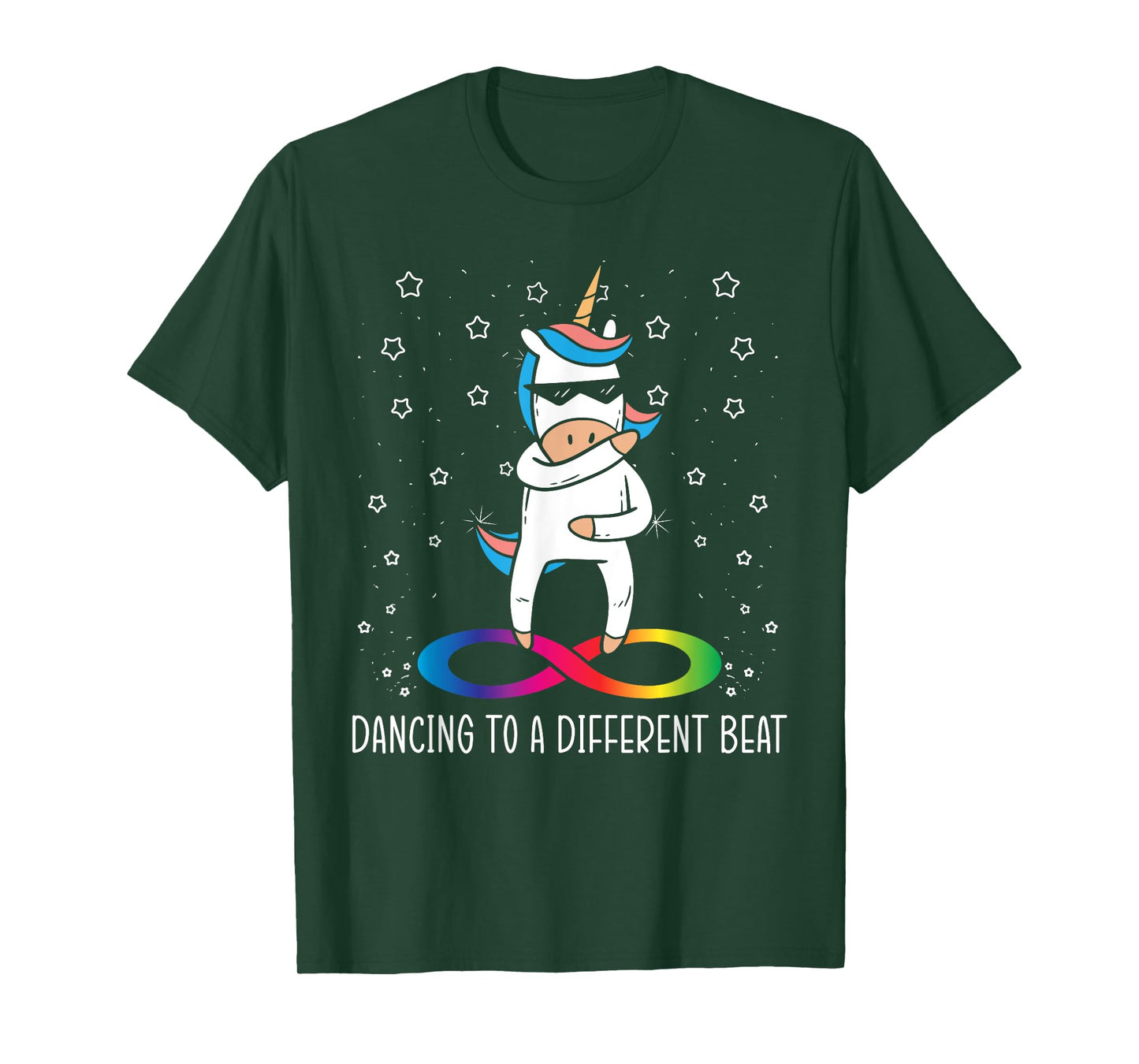Dancing To A Different Beat Neurodiversity Unicorn Rainbow T-Shirt