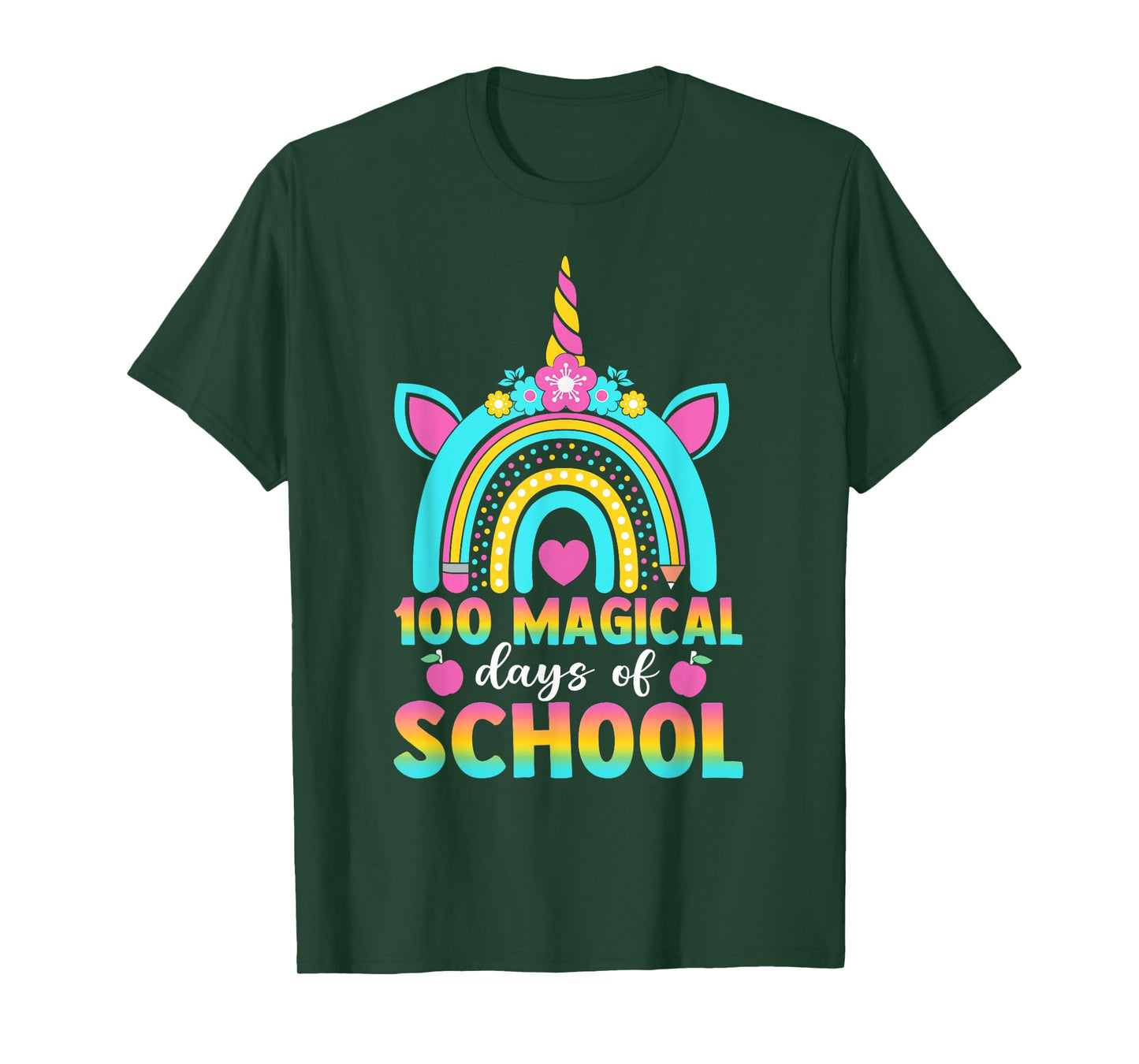 100th Day of School Unicorn 100 Magical Days Teacher Girls T-Shirt
