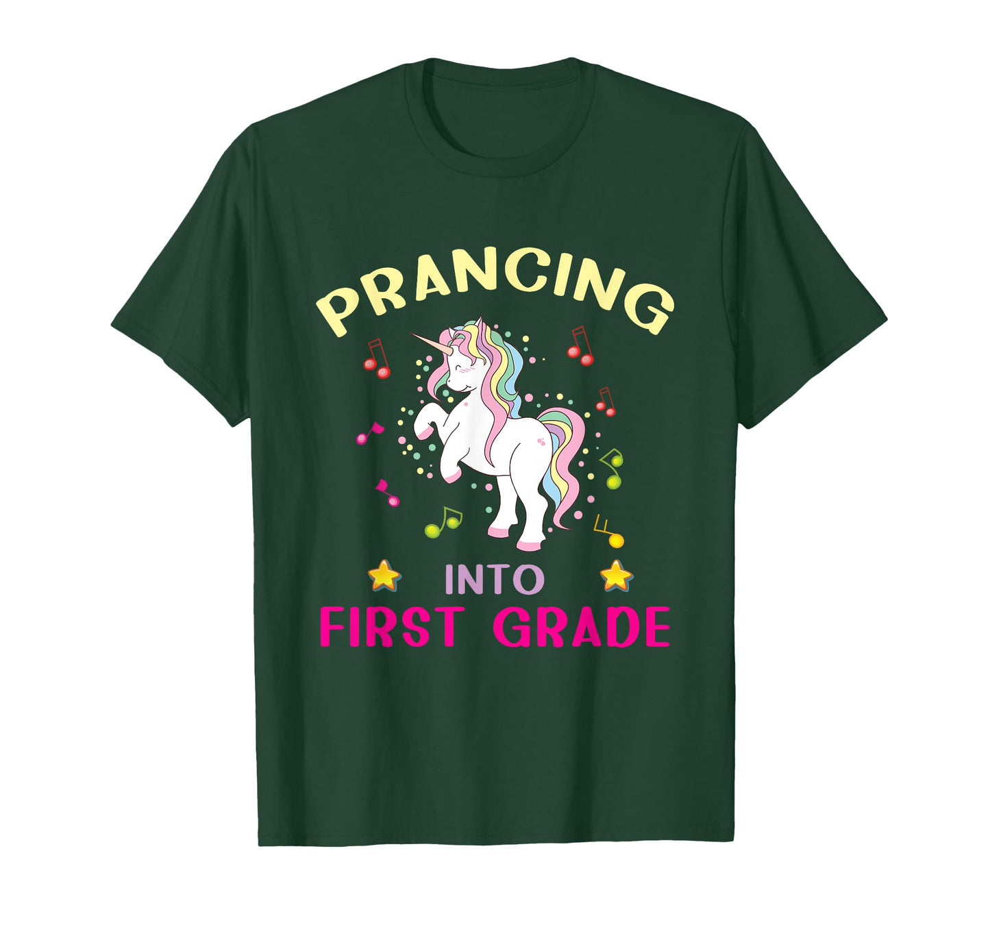 Prancing Into First Grade Unicorn Back To School T-Shirt
