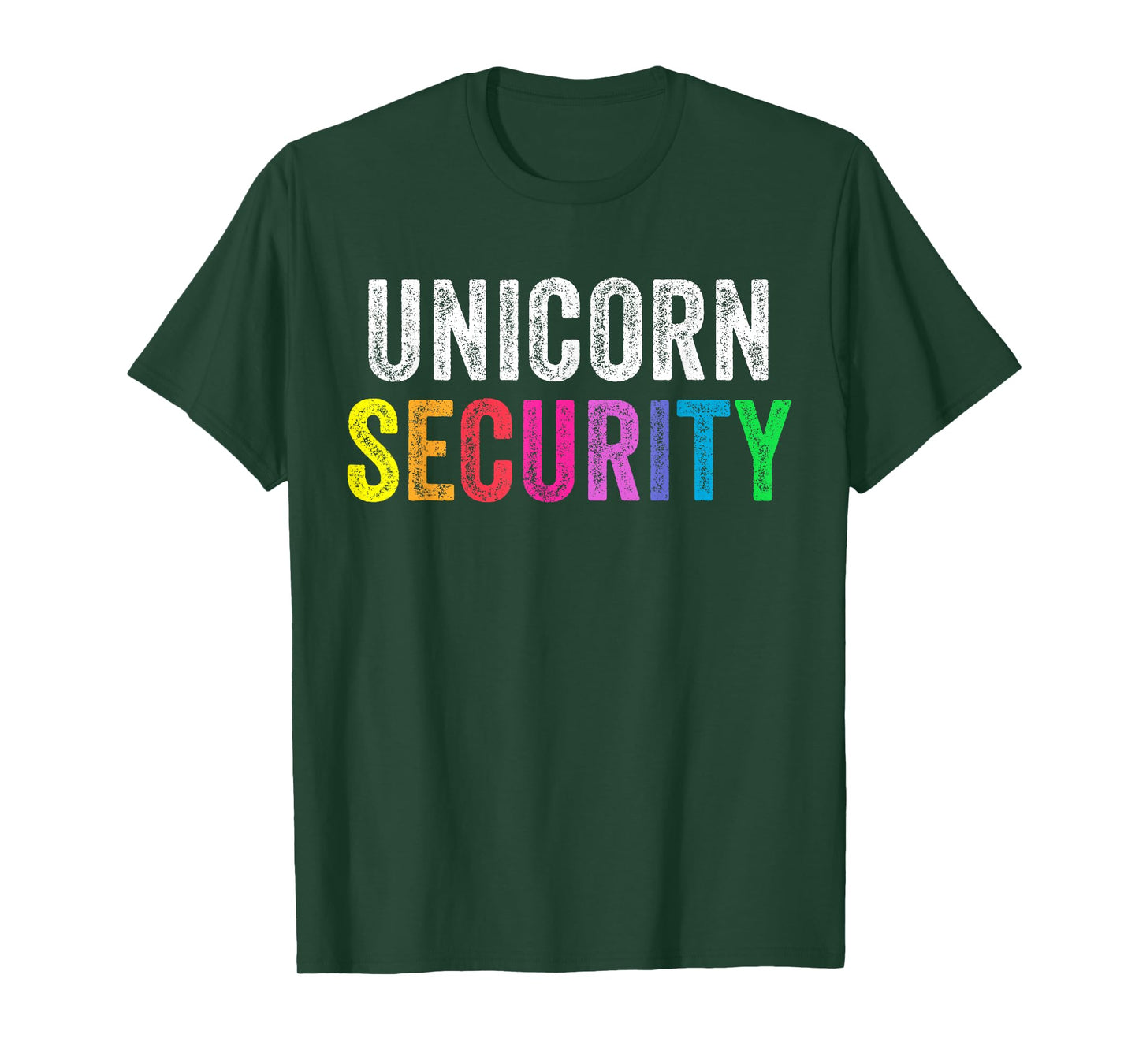 Dad Mom Daughter Adult Costume Unicorn Security T-Shirt