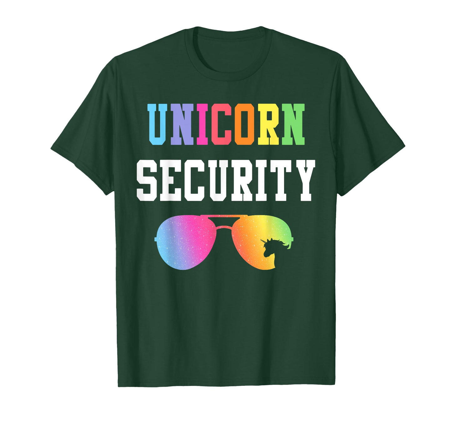 Family Birthday Unicorn Security Halloween Costume Dad Mom T-Shirt