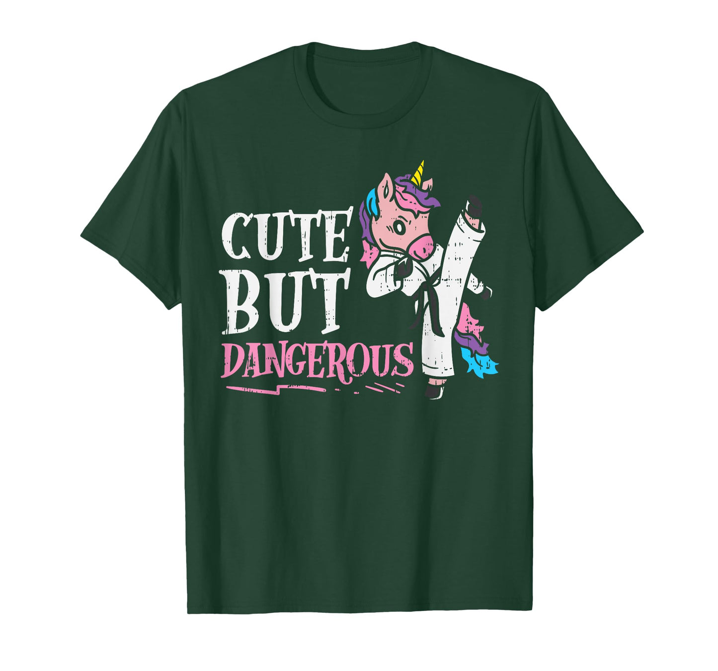 Unicorn Cute But Dangerous Karate Taekwondo Girls Gift T-Shirt