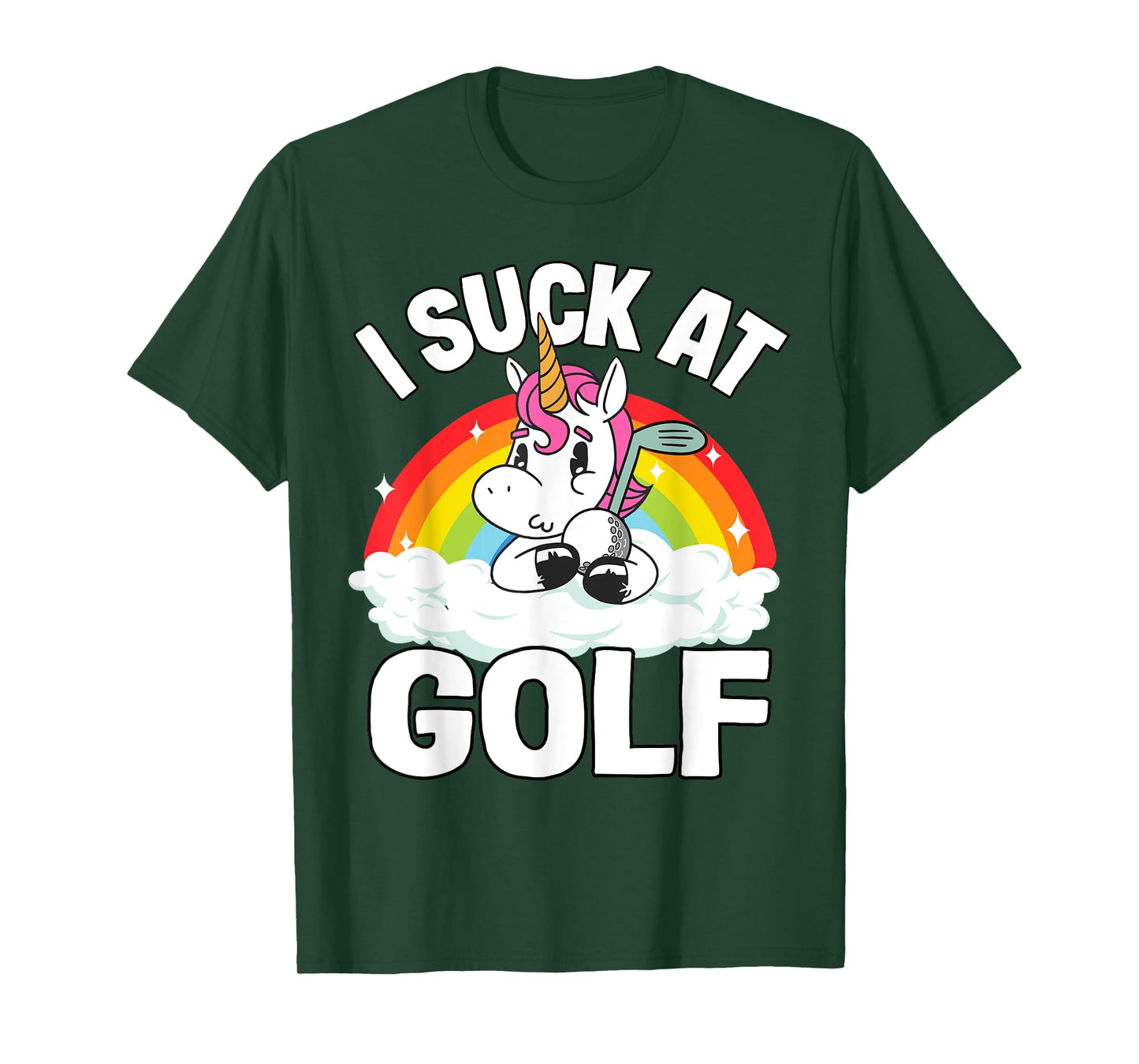 I Suck At Golf Funny Golf Loser Unicorn Sarcastic Golfing T-Shirt