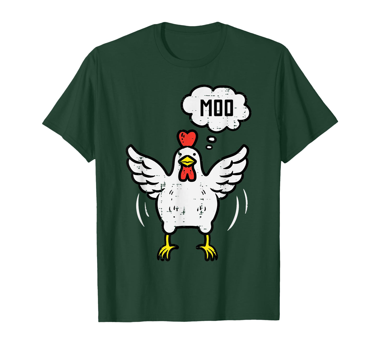 Chicken Cow Moo Funny Farm Animal Hen Farmer Men Women Kids T-Shirt