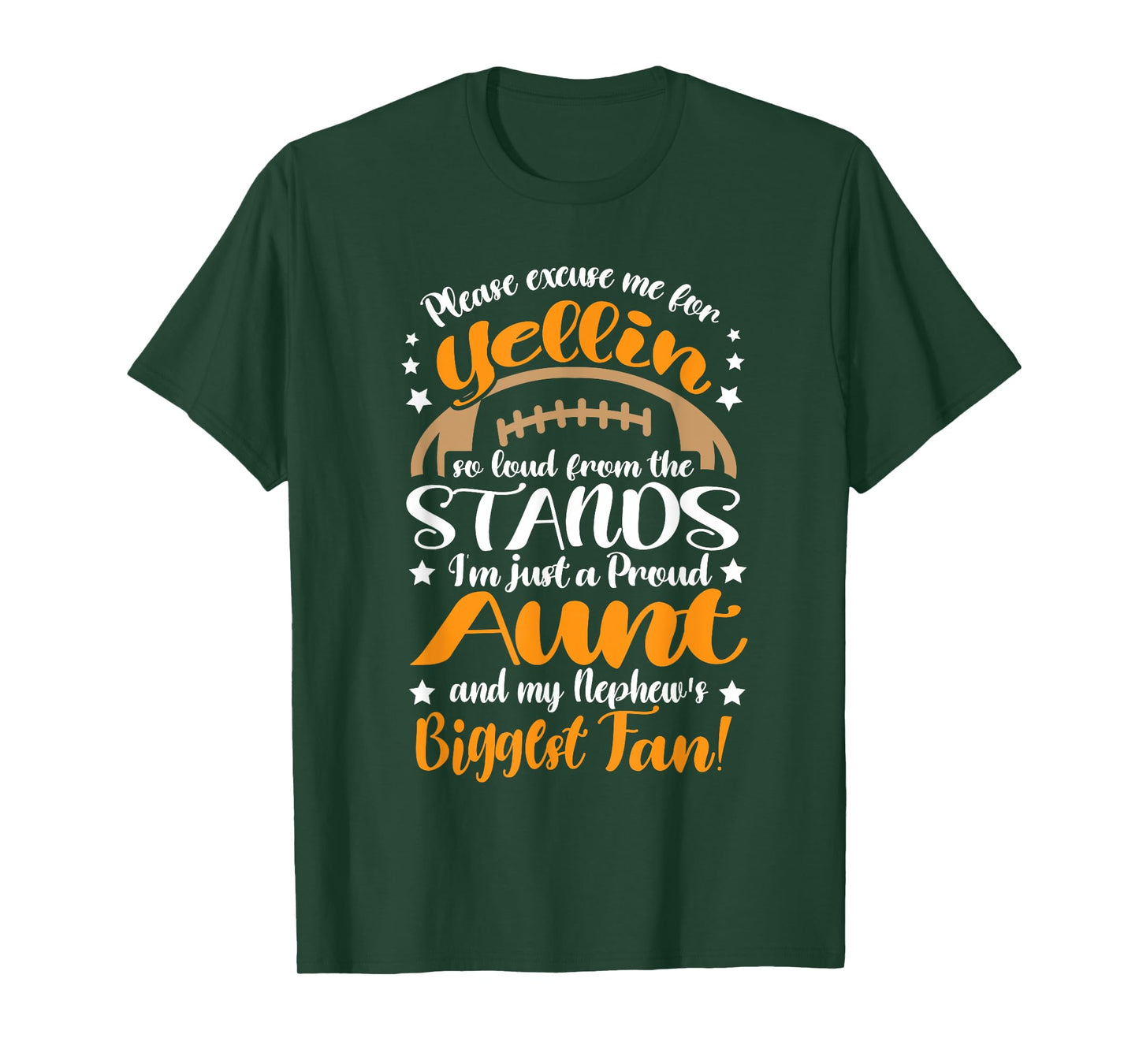 Nephew Biggest Fan Football Aunt Auntie Womens T-Shirt