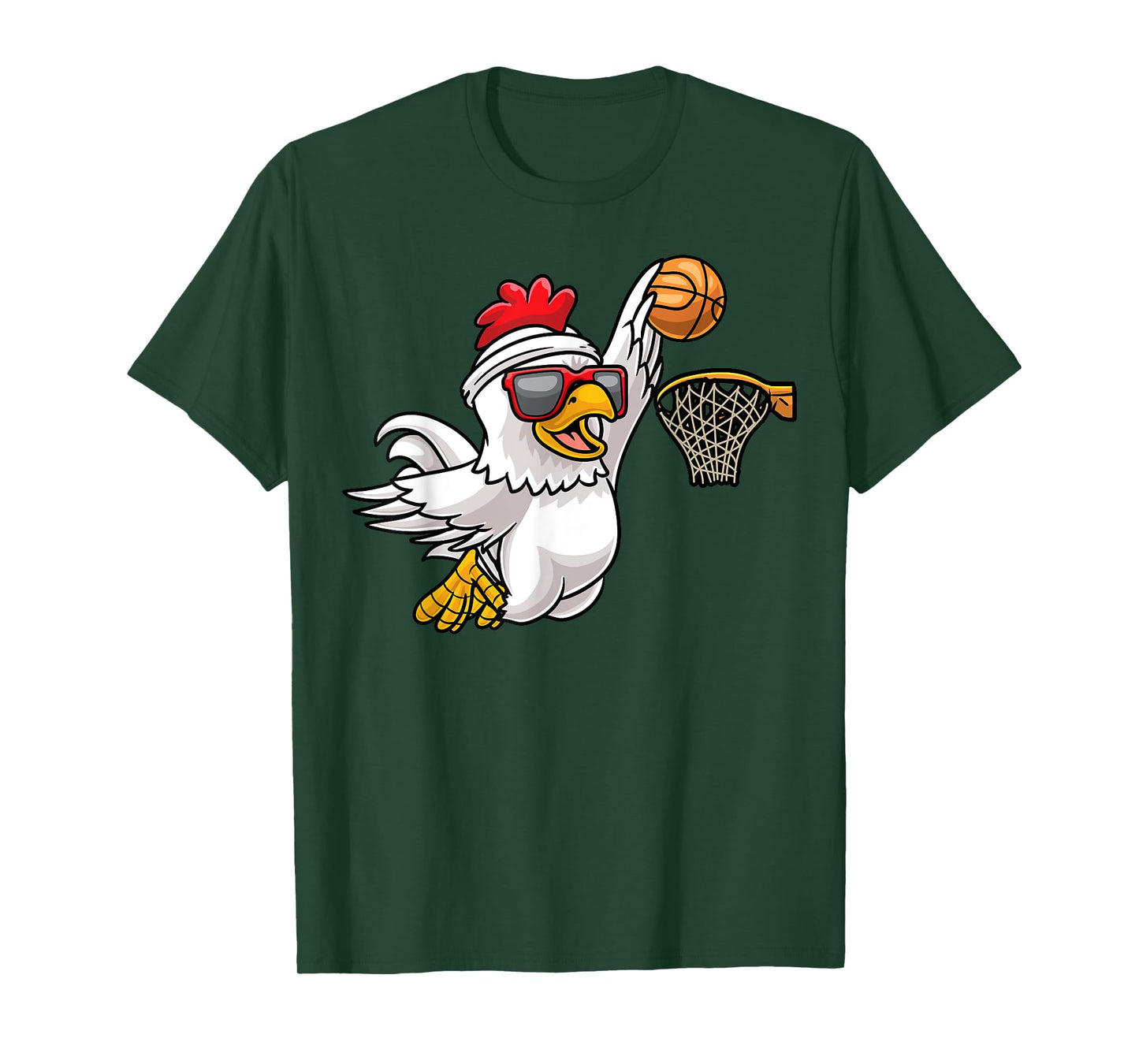 Chicken Playing Basketball Player Game Kids T-Shirt