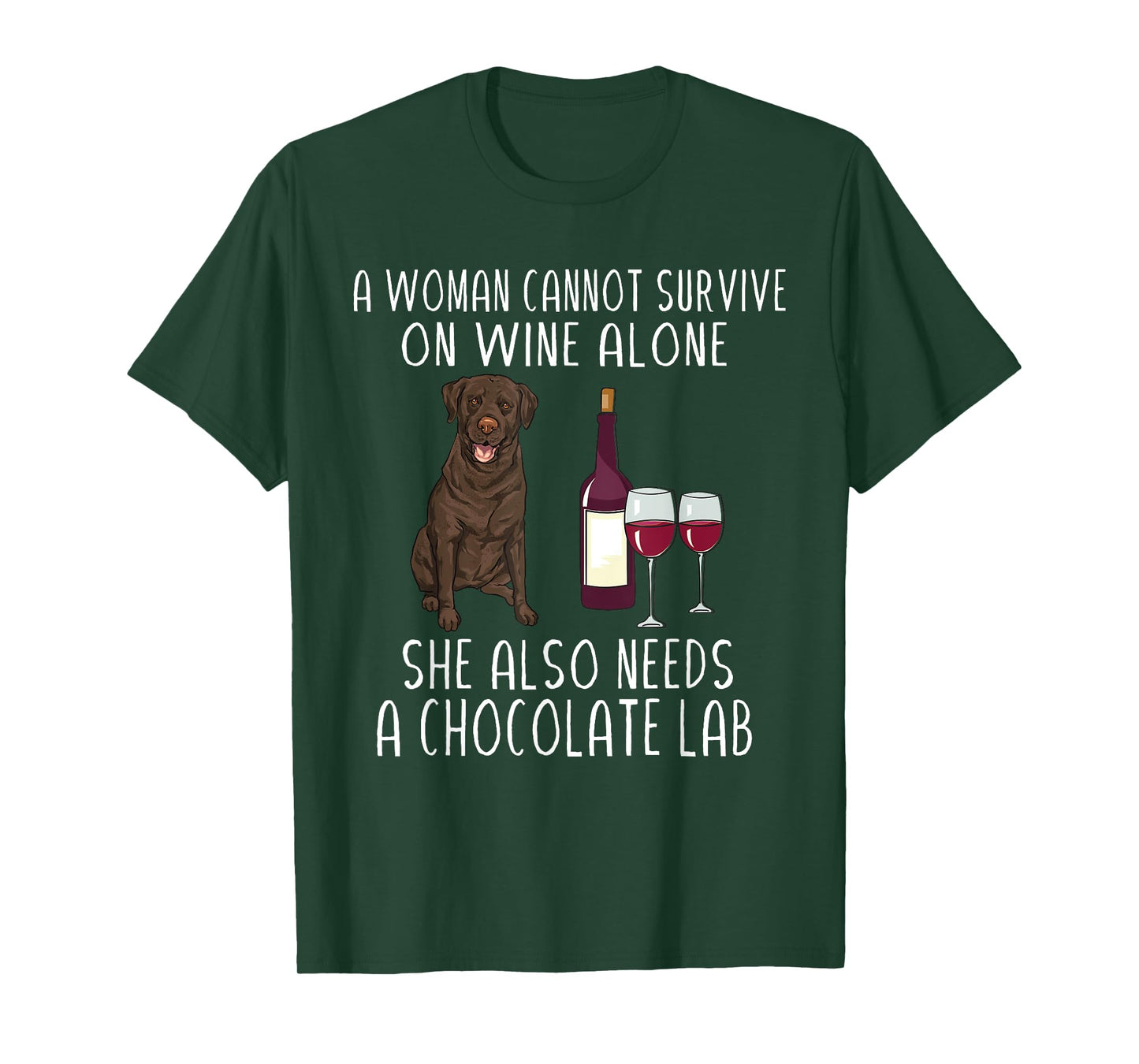 Chocolate Labrador Retriever Dog Wine Chocolate Lab Women T-Shirt
