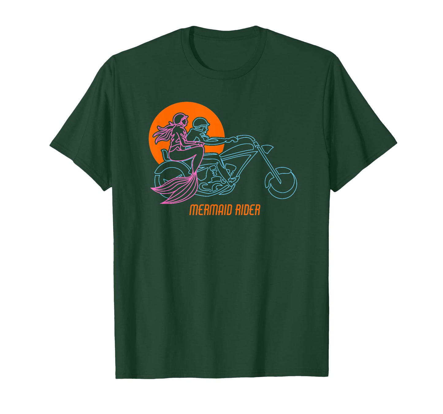 Funny Vintage Biker T-Shirt - Mermaids who love Motorcycles