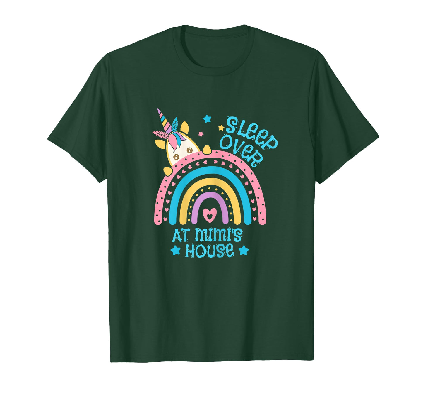 Sleepover At Mimi's House Rainbow Unicorn Slumber Party T-Shirt