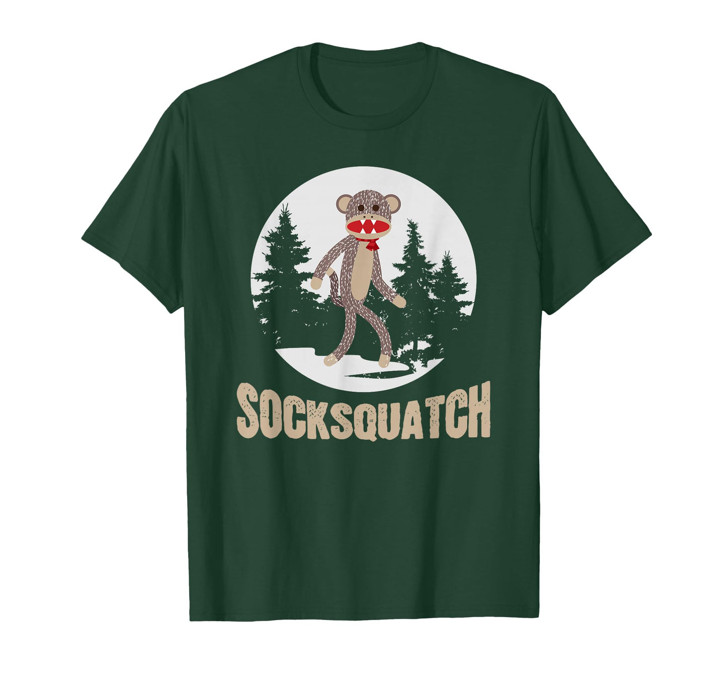 Funny Bigfoot Sighting Sock Monkey Sasquatch Socksquatch T-Shirt