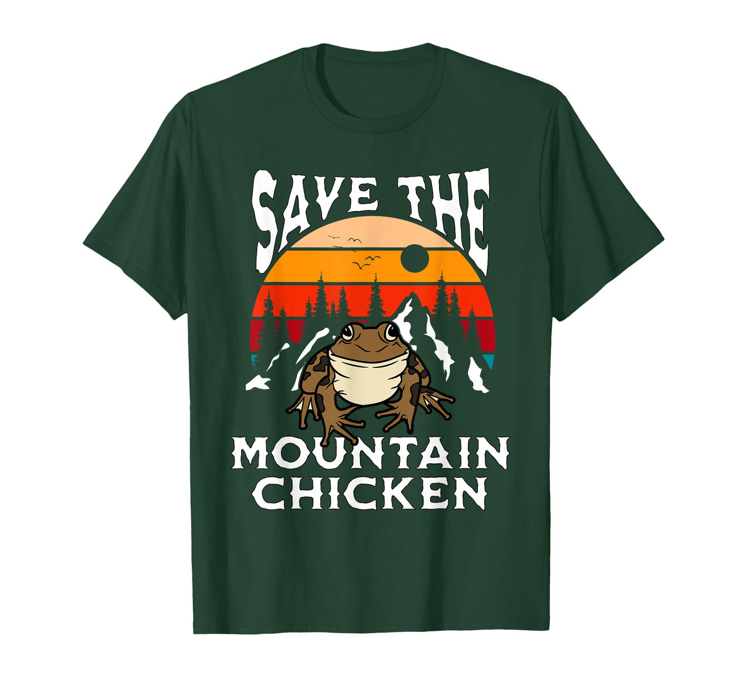 Save Mountain Chicken Frogs Retro Amphibian Pet Lover T-Shirt
