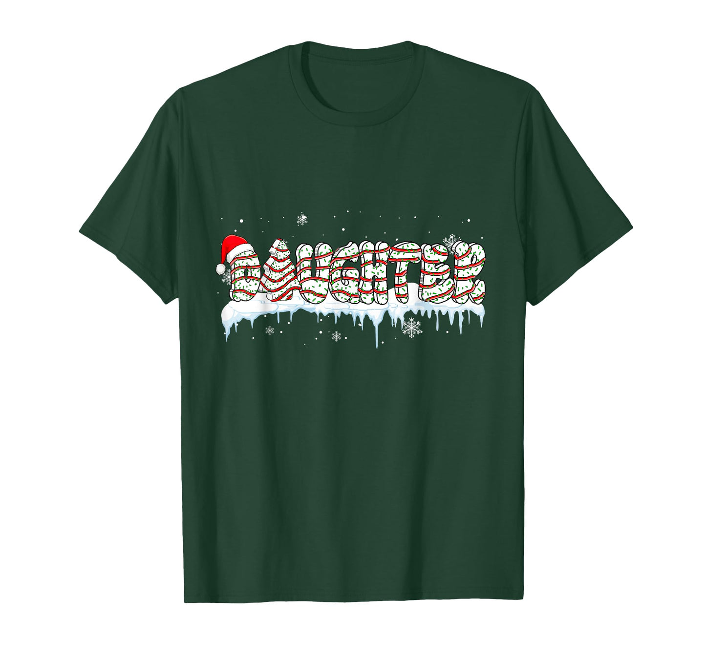 Daughter Christmas Tree Cake Baker Santa Family Group T-Shirt