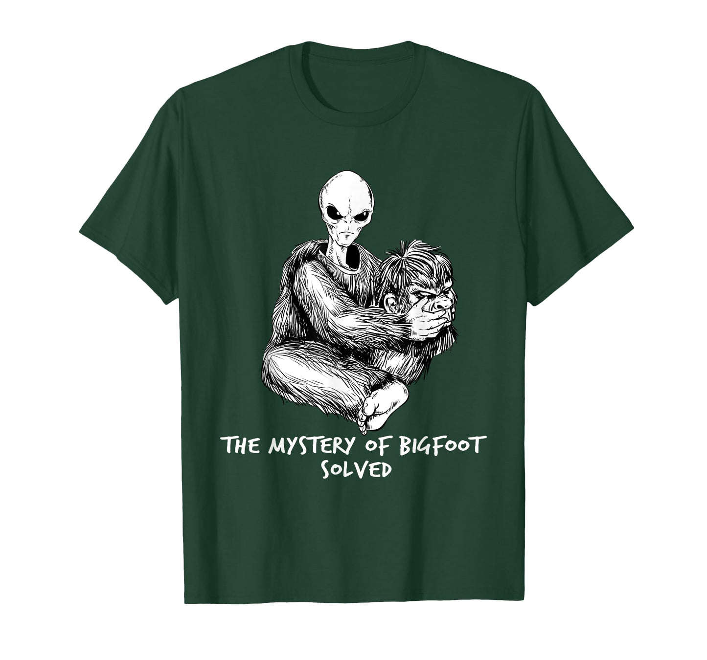 Funny Bigfoot Gift Mystery Of Big Foot Alien UFO T-Shirt