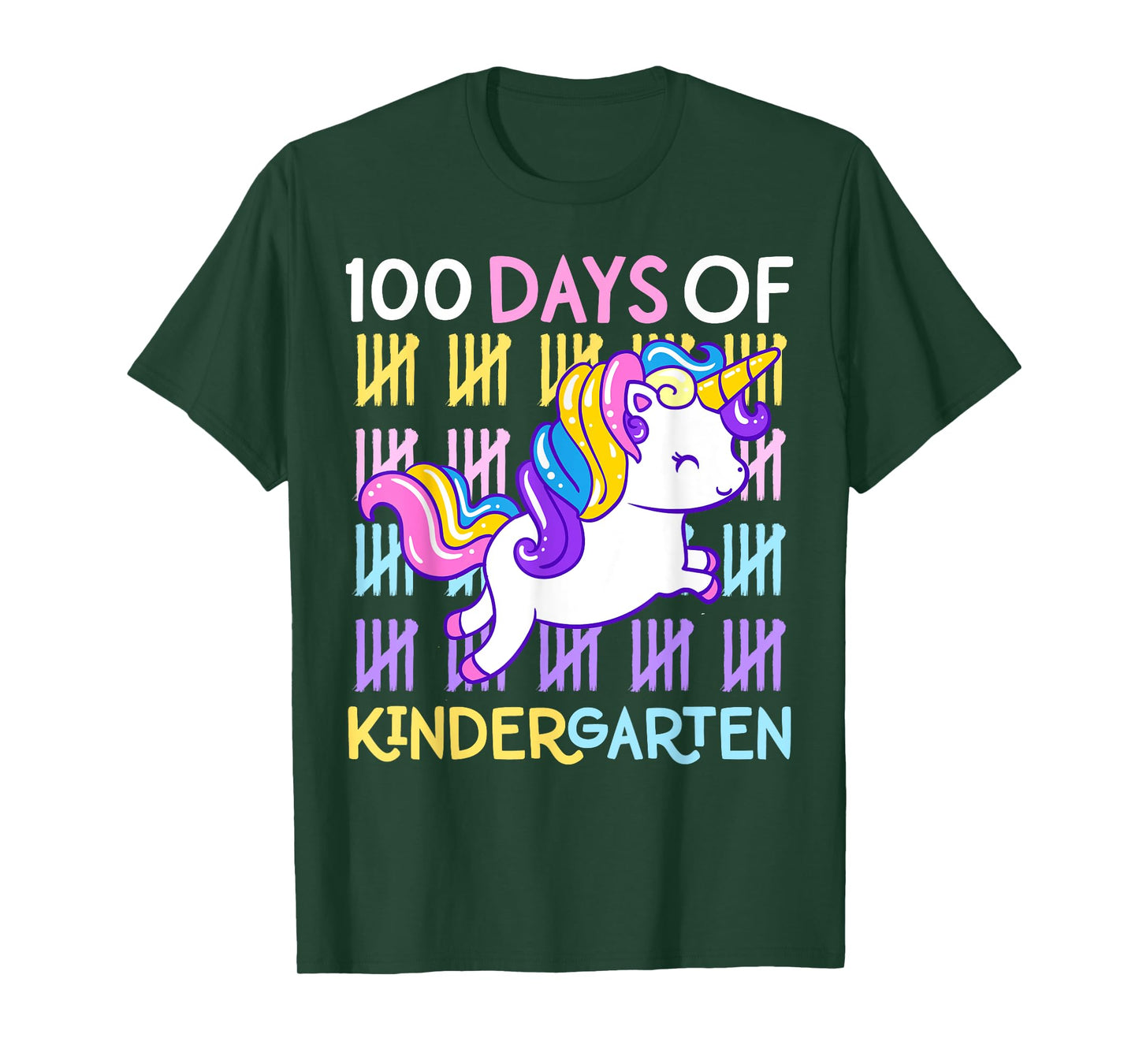 100 Days of Kindergarten Unicorn Girls 100 Days of School T-Shirt