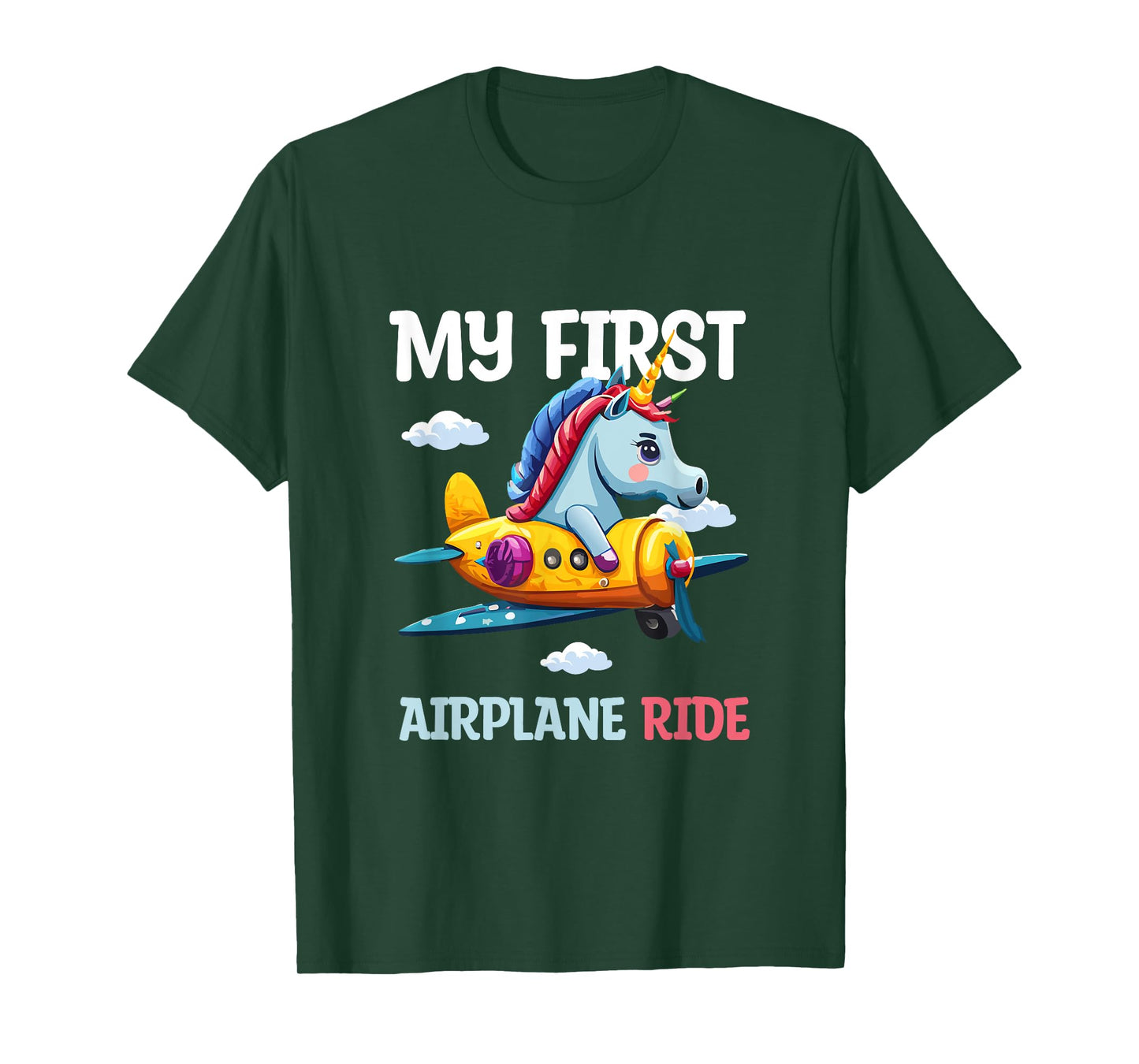 My first plane ride my 1st flight airplane kids Unicorn T-Shirt