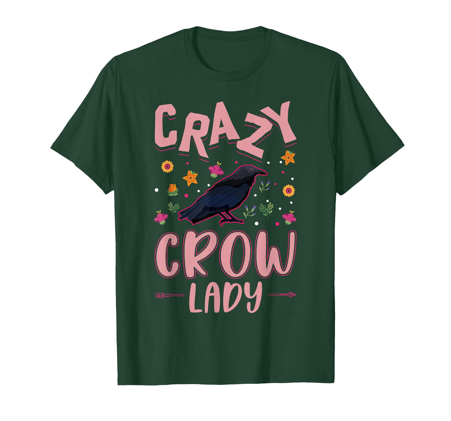 Crazy Crow lady Raven Girl Crow T-Shirt