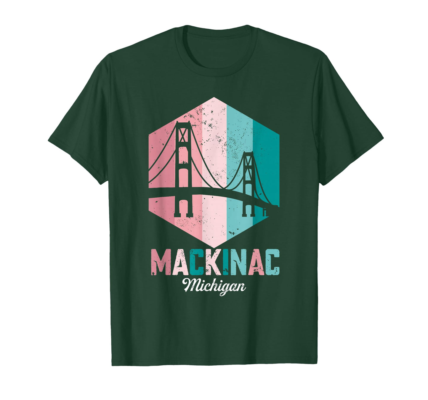 Retro Mackinac Bridge Souvenir Mackinaw Vintage Michigan T-Shirt
