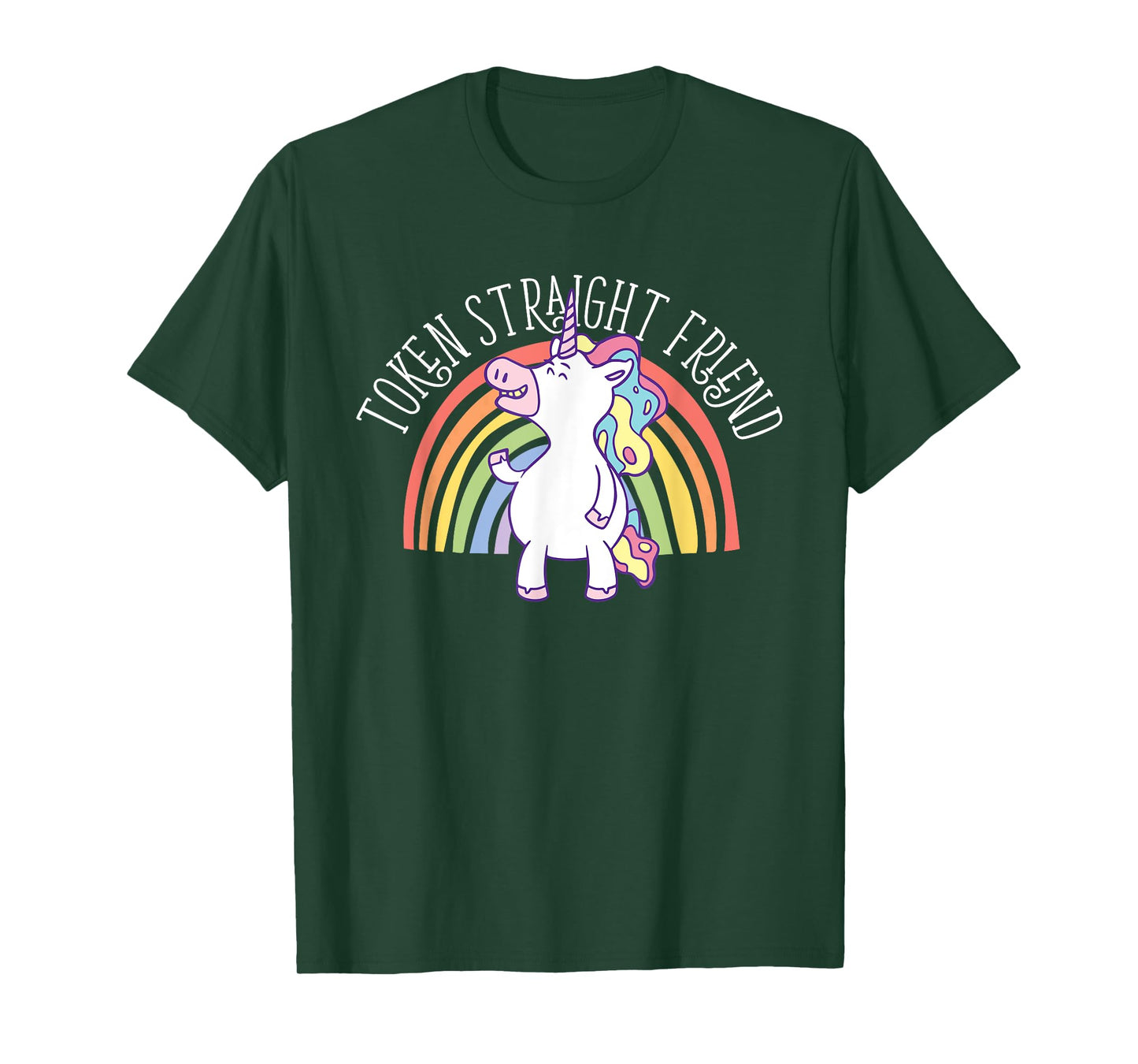 Token Straight Friend LGBTQ Ally Gay Pride Rainbow Unicorn T-Shirt