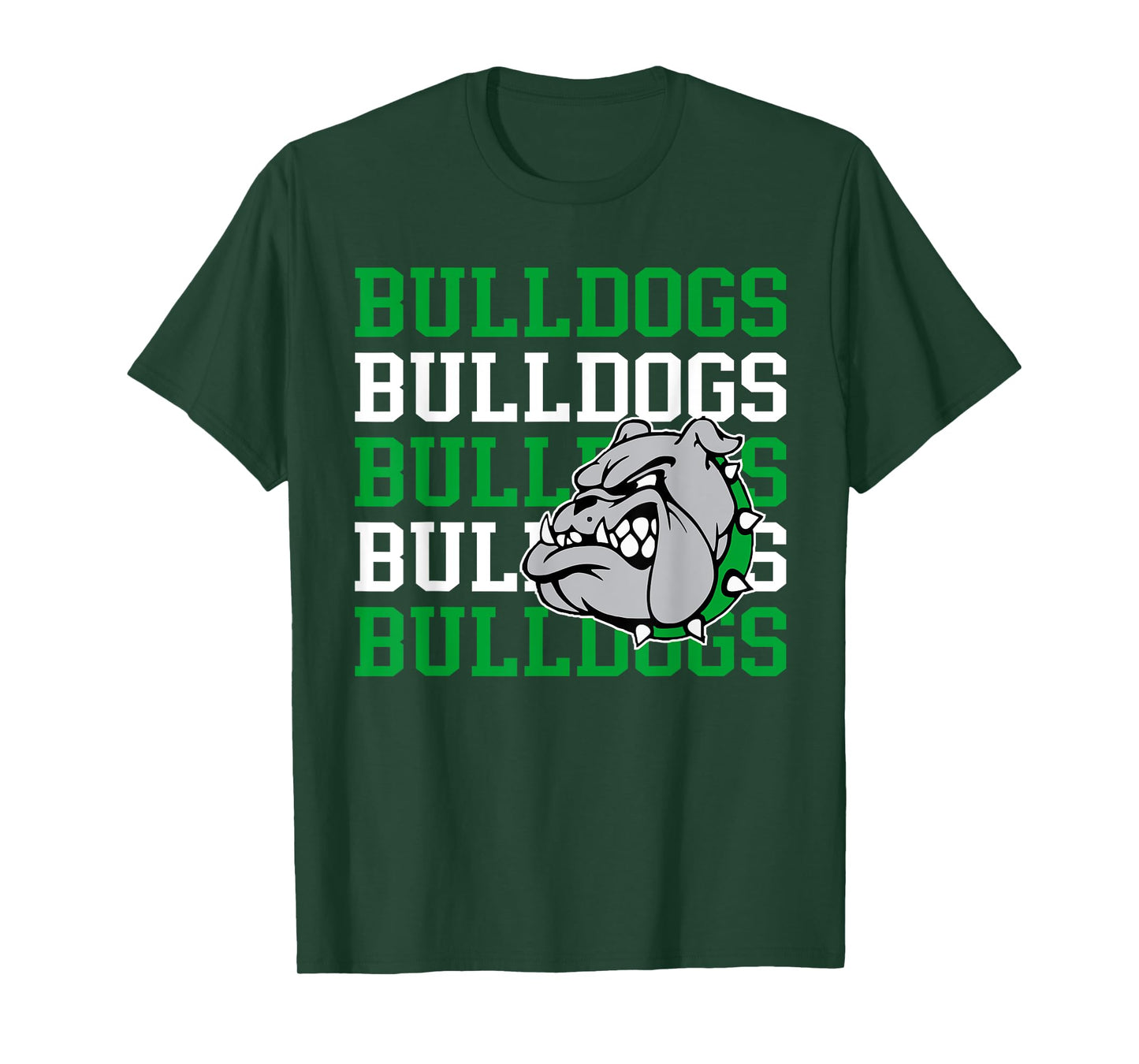 Green Bulldogs School Spirit Mascot Teacher Back to School T-Shirt