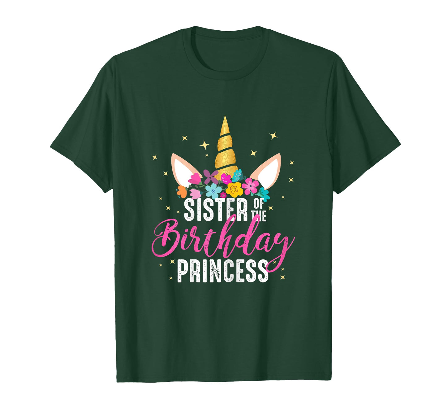 Sister Of The Birthday Princess Gifts Unicorn Birthday T-Shirt