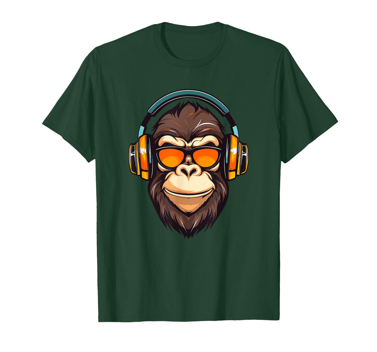 DJ Mad Monkey Ape Chimp Mix Club Music Headphones Dancing T-Shirt