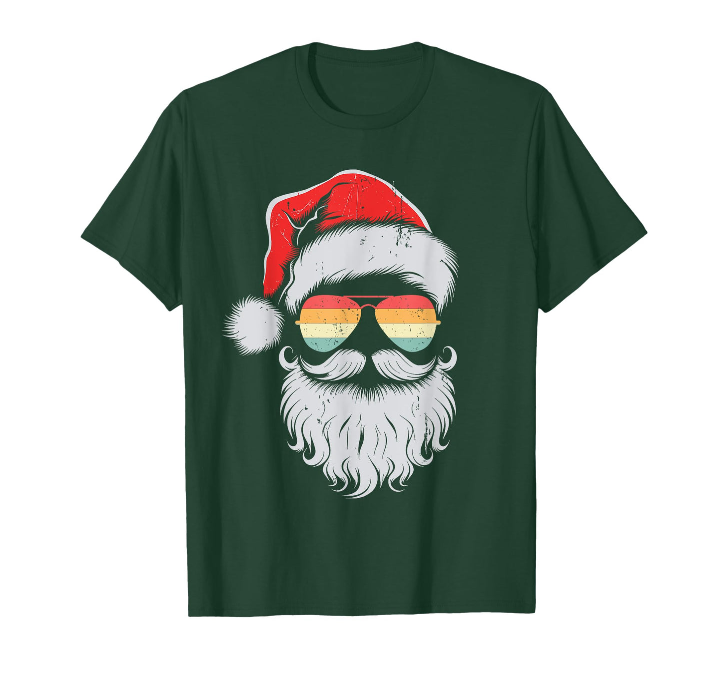 Cool Santa Face Sunglasses Christmas Xmas Men Boys T-Shirt