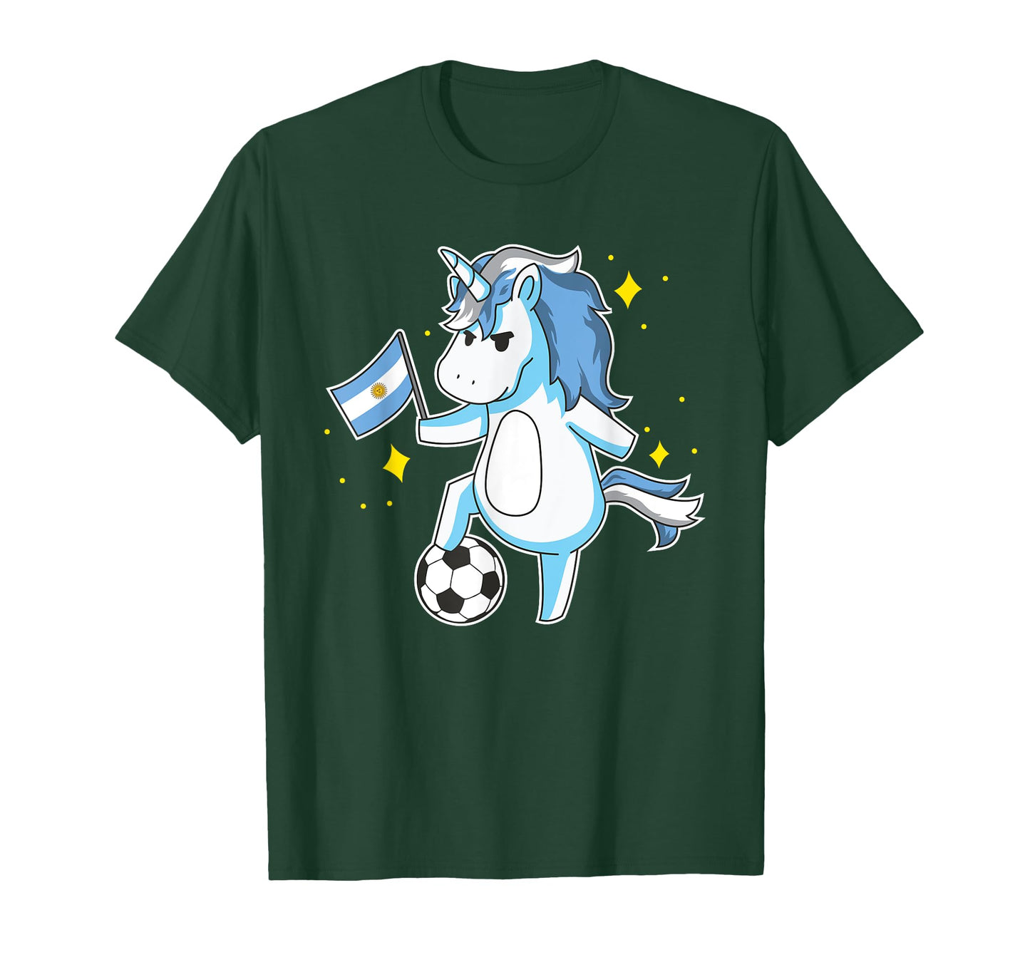 Soccer Unicorn Argentina Jersey Design Argentinian Football T-Shirt