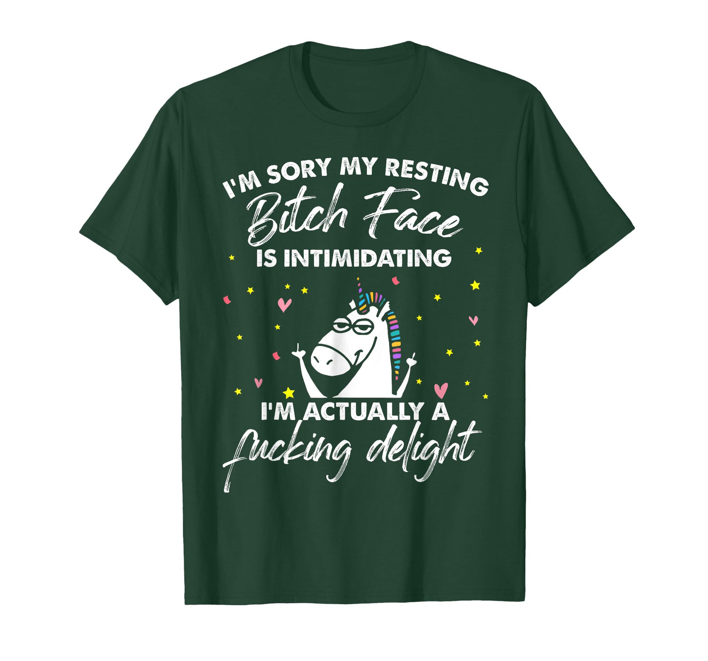 Unicorn I'm Sorry My Resting Bitch Face Is Intimidating T-Shirt