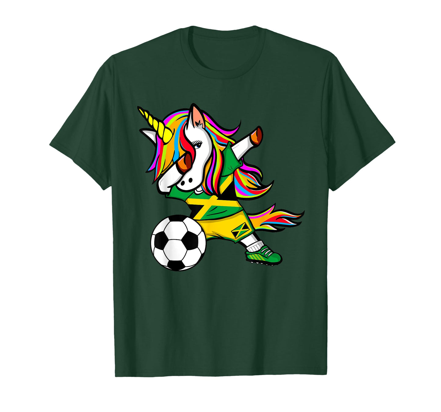 Dabbing Unicorn Jamaica Soccer Jersey 2019 Jamaican Football T-Shirt