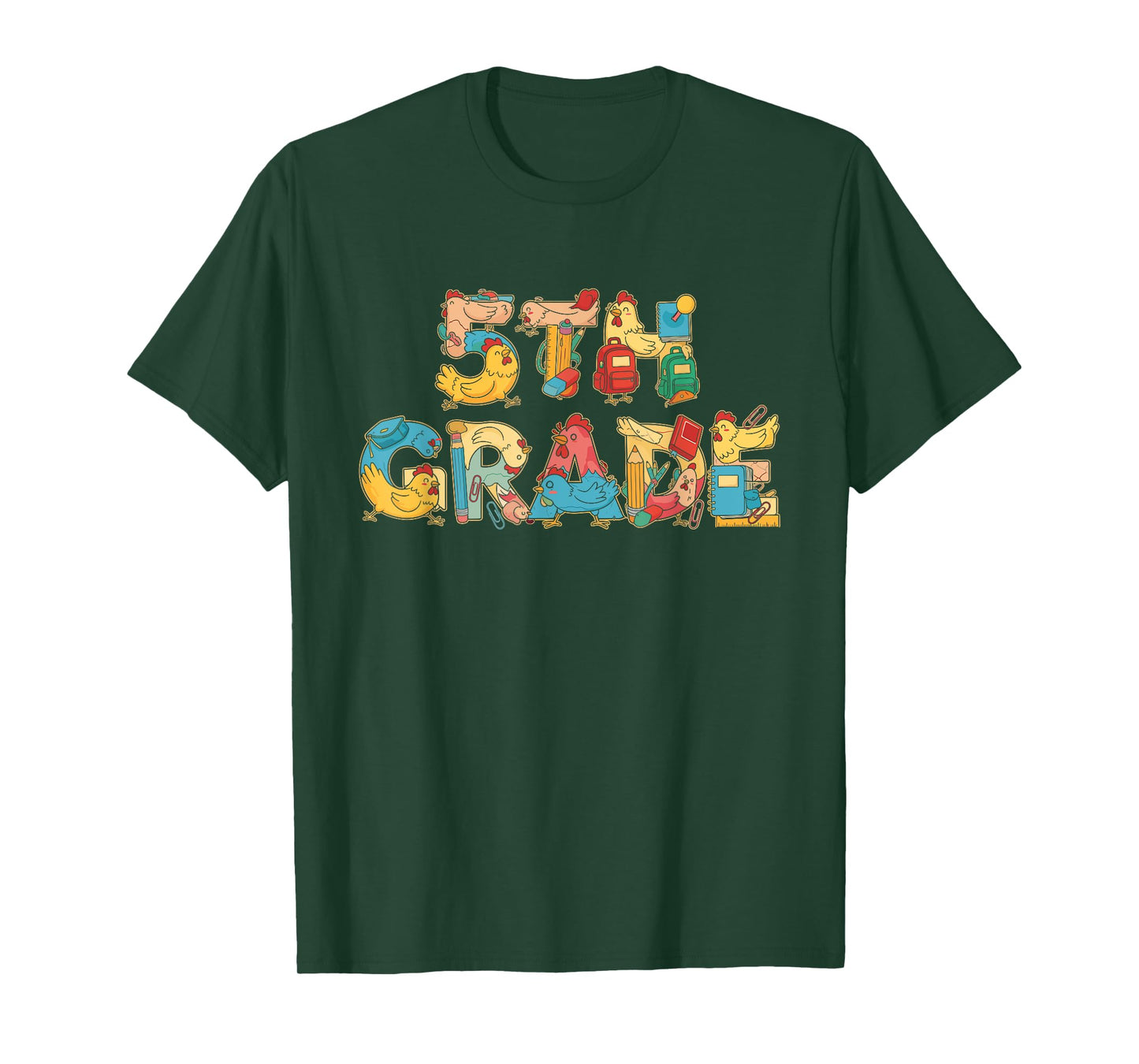 Funny Chicken Fifth Grade Back to School Kids Boys Girls T-Shirt