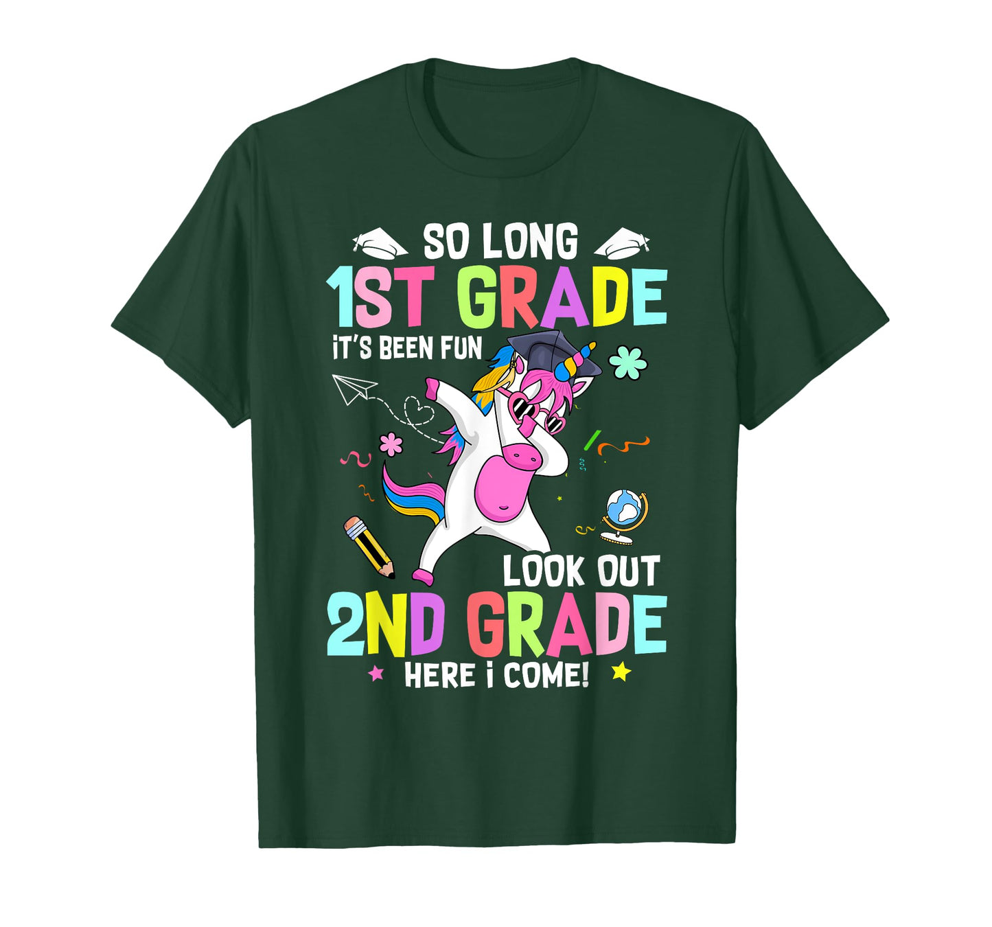 So Long 1st Grade It's Been Fun Look Out 2nd Grade Unicorn T-Shirt