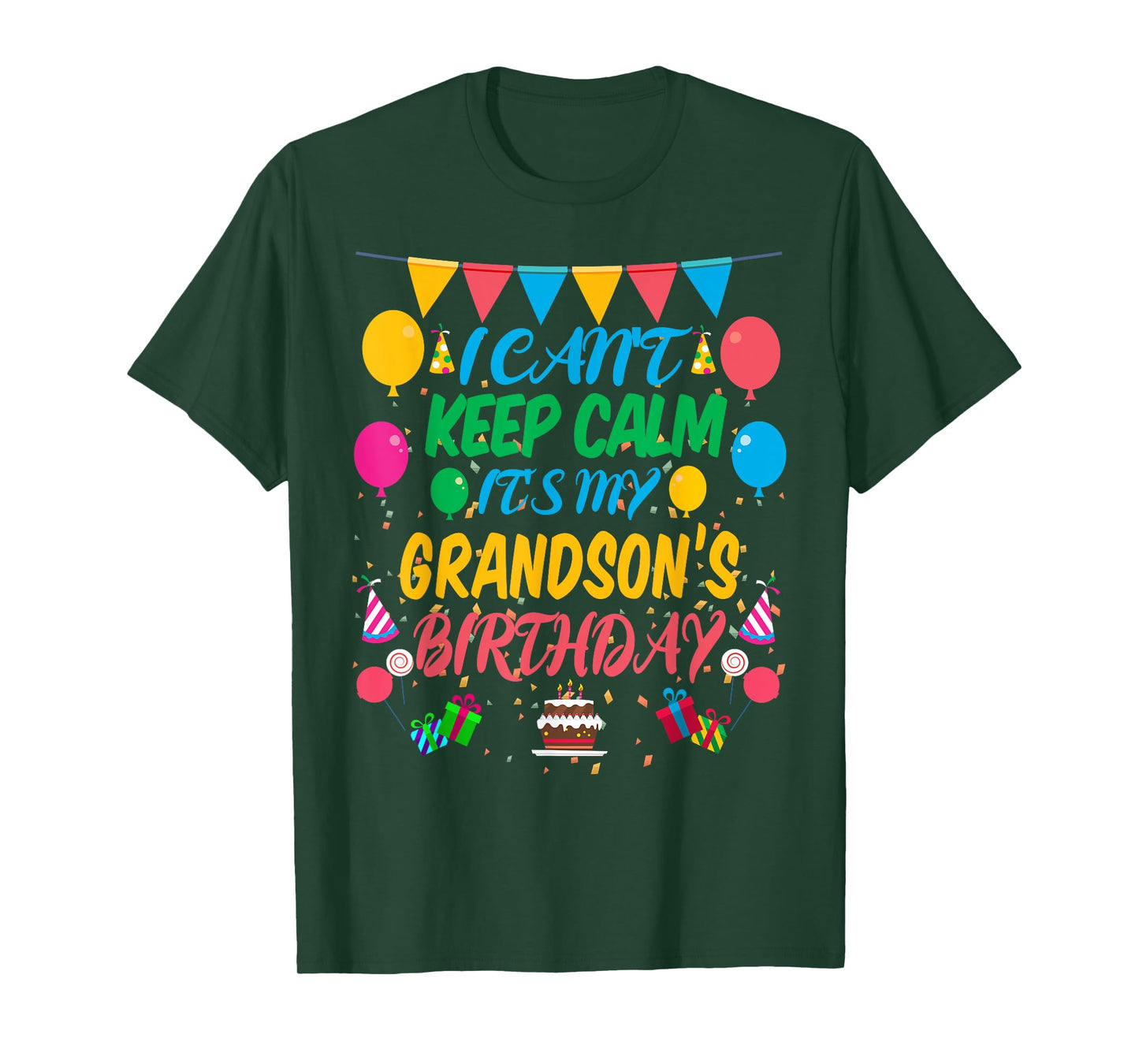 I Can't Keep Calm It's My Grandson Birthday T-Shirt