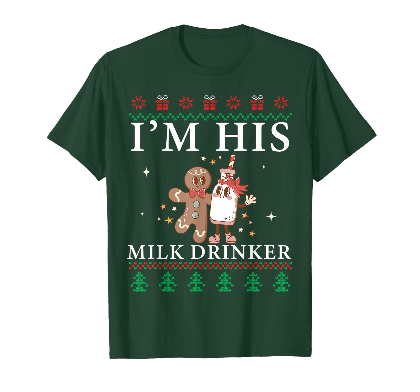 Christmas Matching I'm Her Cookie Eater I'm His Milk Drinker T-Shirt