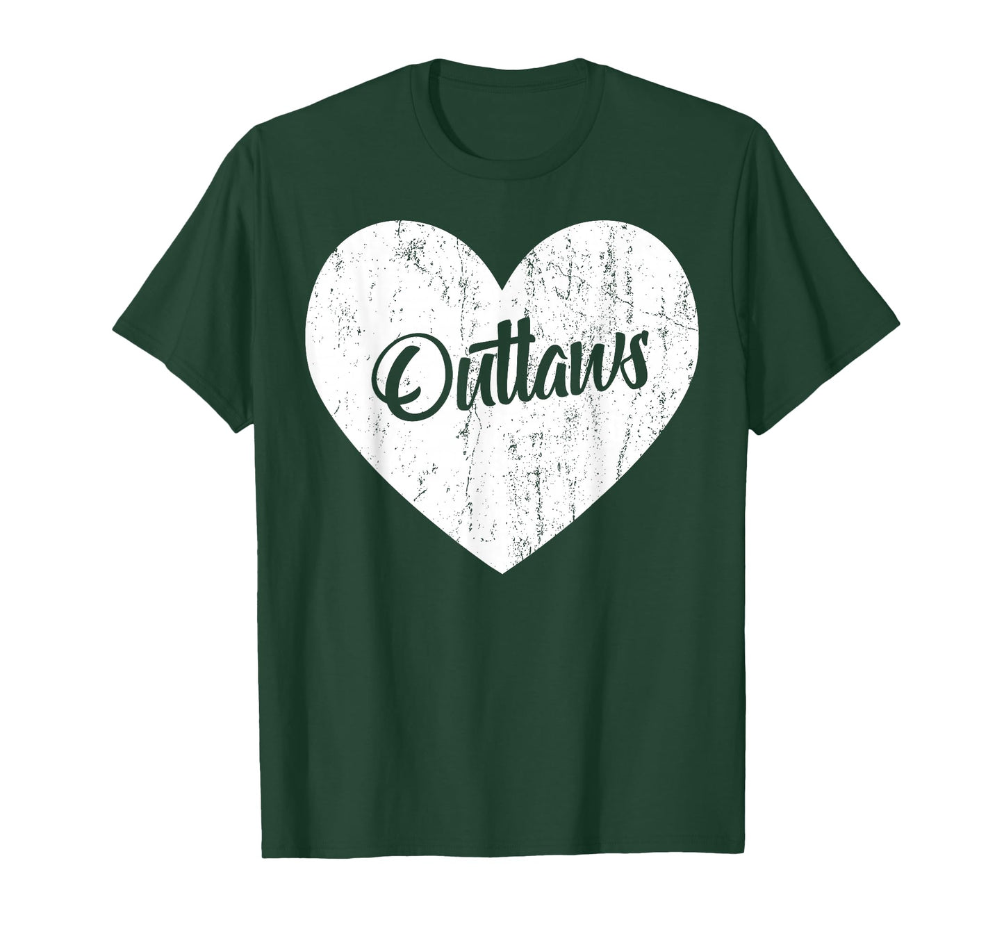 Outlaws School Sports Fan Team Spirit Mascot Heart Gift T-Shirt