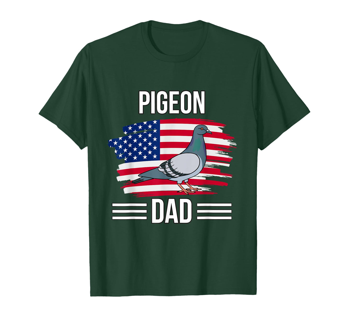 Bird US Flag 4th Of July Father's Day Pigeon Dad T-Shirt