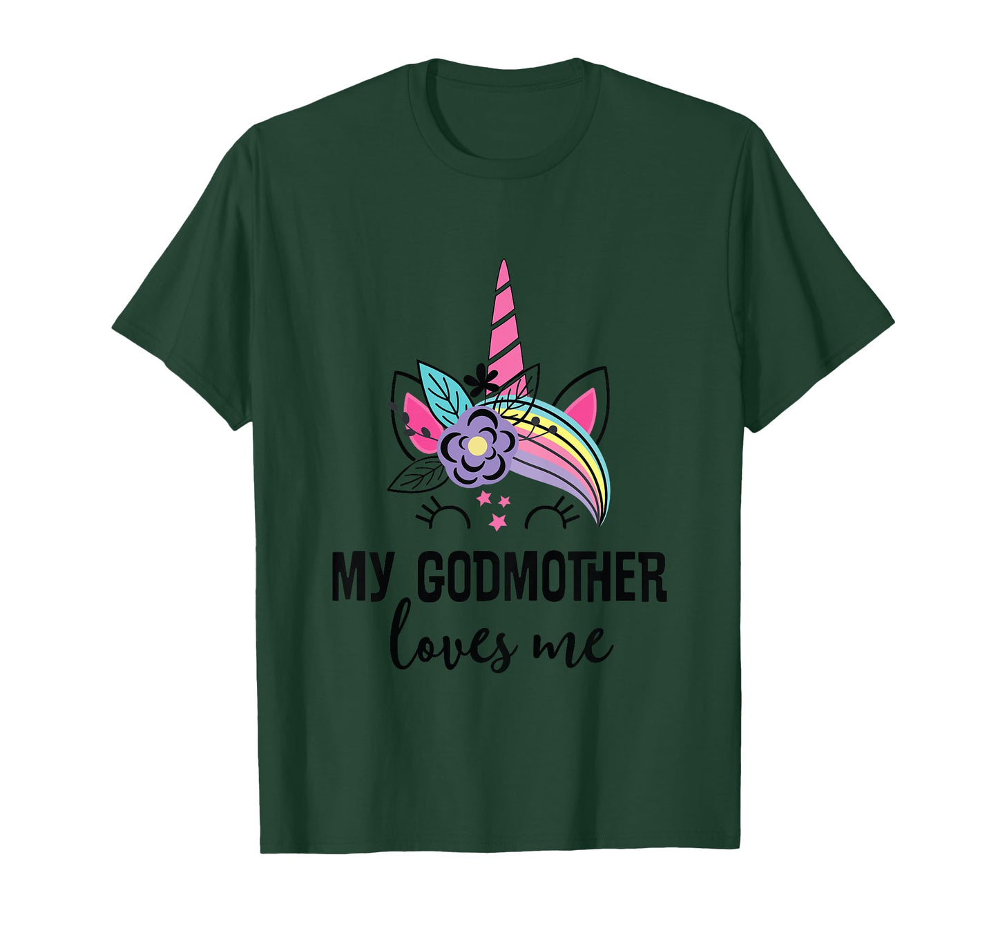 Kids My Godmother Loves Me Goddaughter Unicorn T-Shirt