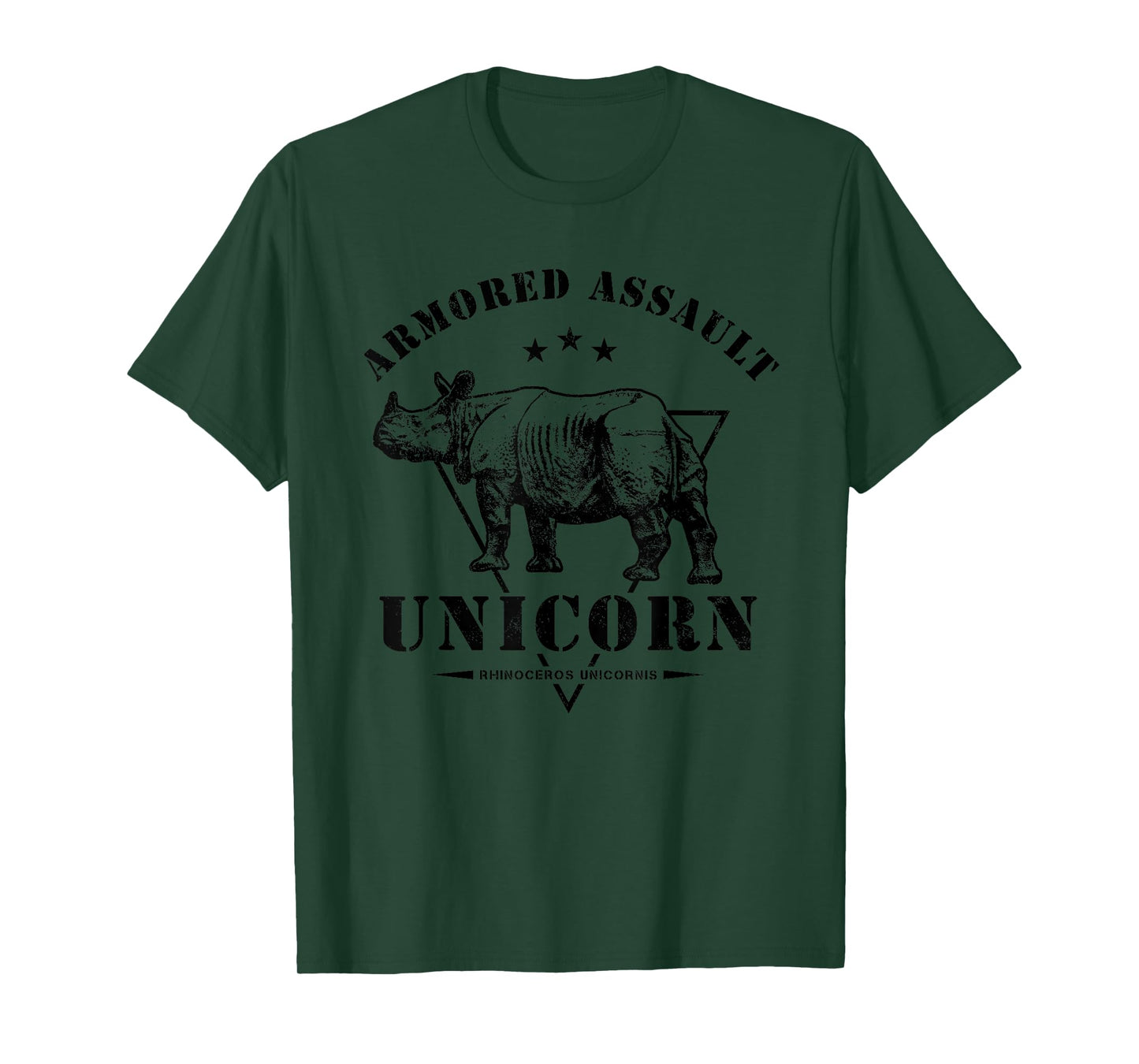 Armored Assault Unicorn Funny Military Rhino T-Shirt
