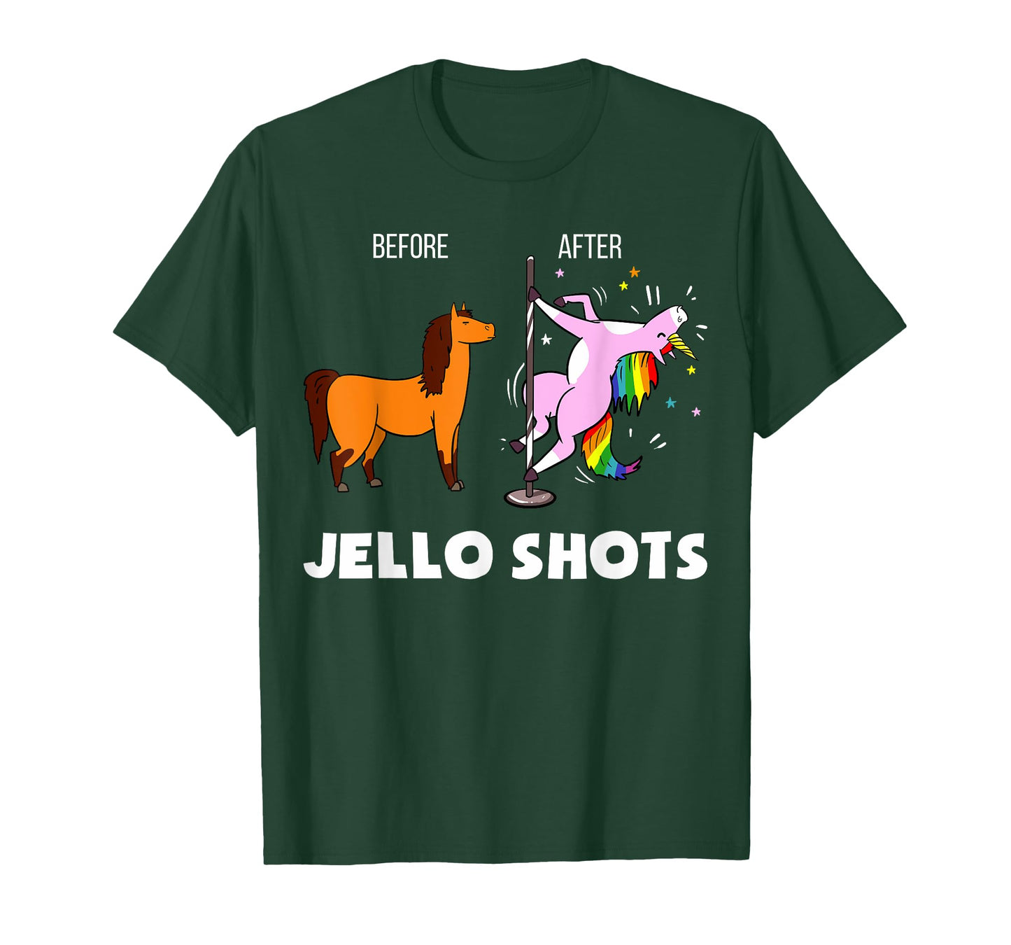 Funny Unicorn Before After Jello Shots T-Shirt T-Shirt