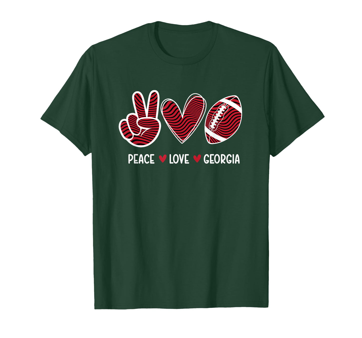 Peace Love Georgia - Georgia Football Lover Game Day T-Shirt