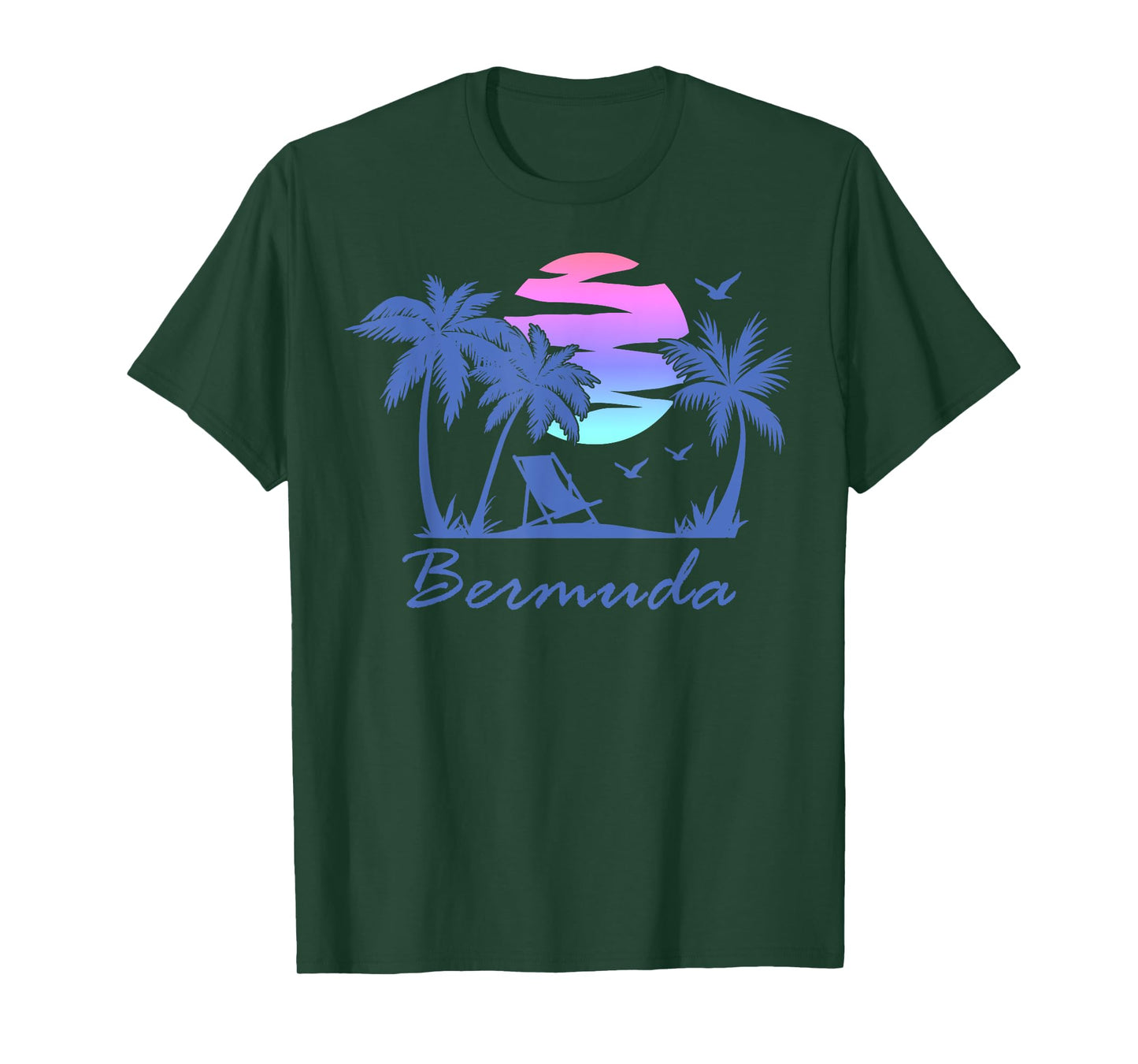 BERMUDA Beach Vacation Trip Retro Vintage Sunset Graphic Men Women Kids T-Shirt