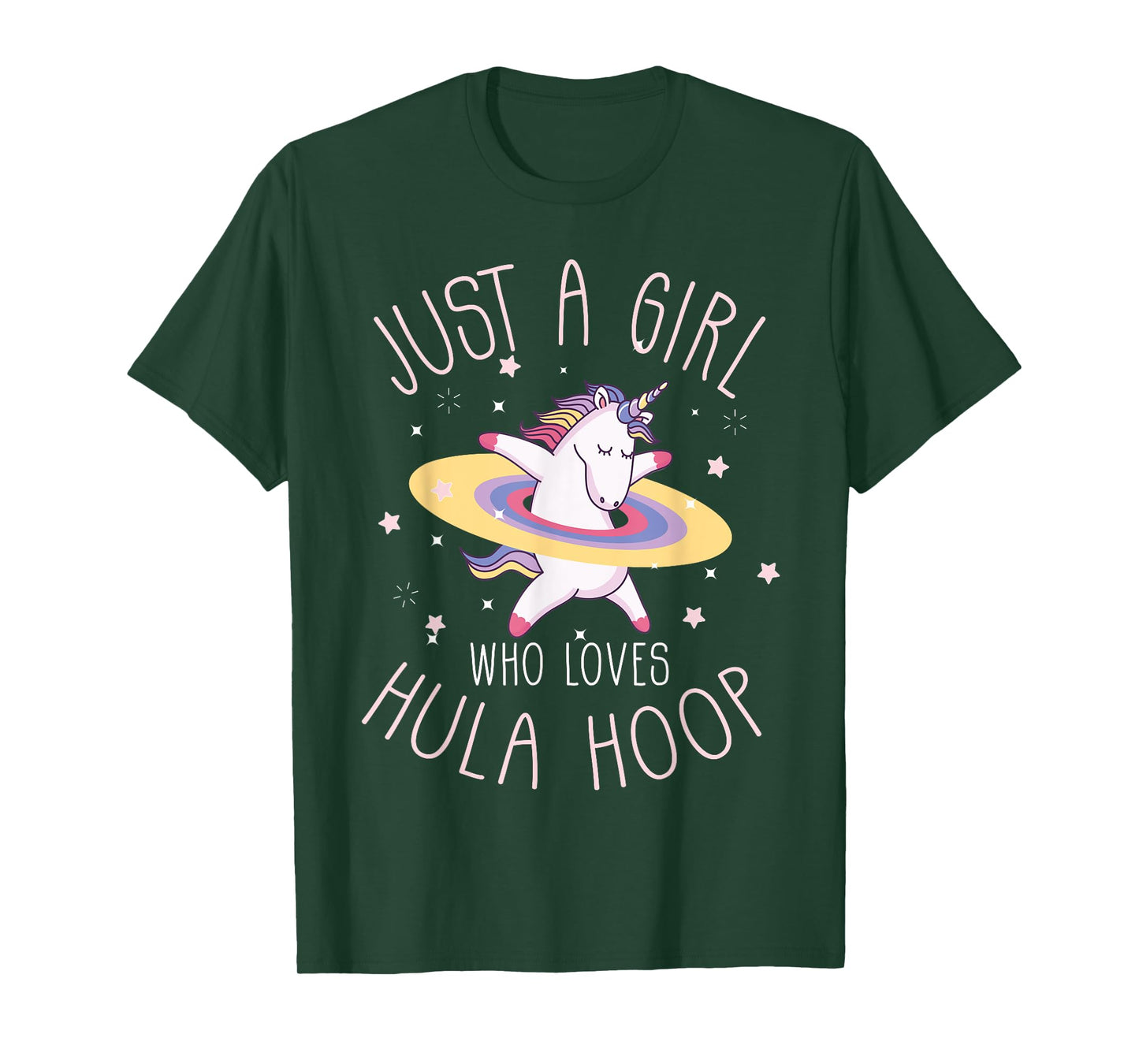 Just A Girl Who Loves Hula Hoop Rainbow Unicorn T-Shirt T-Shirt