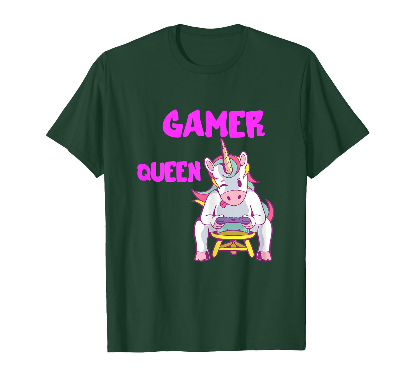 Gamer Queen Gaming Unicorn Console PC Computer Video Games T-Shirt
