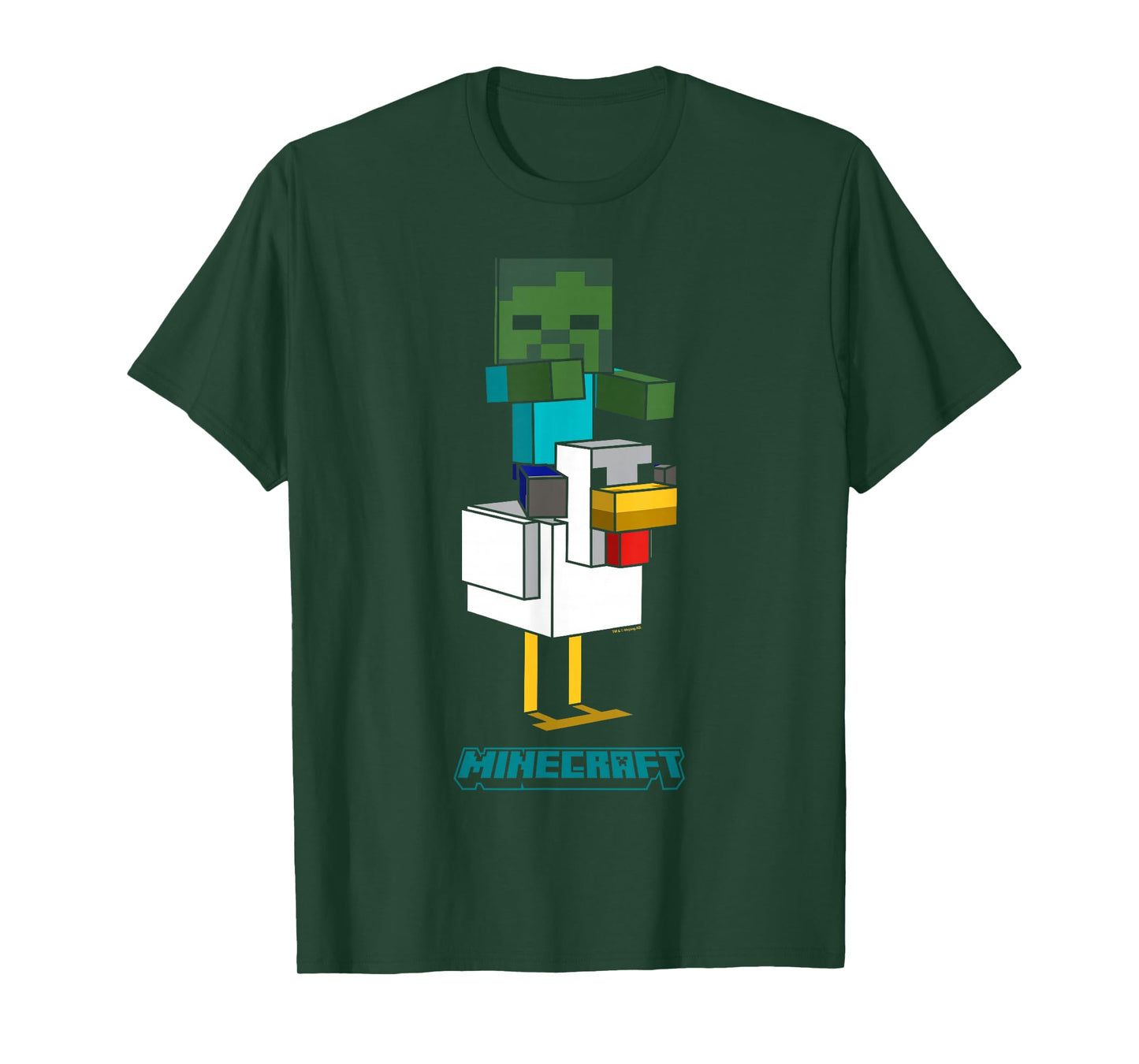 Minecraft Chicken Jockey Lurking Portrait T-Shirt